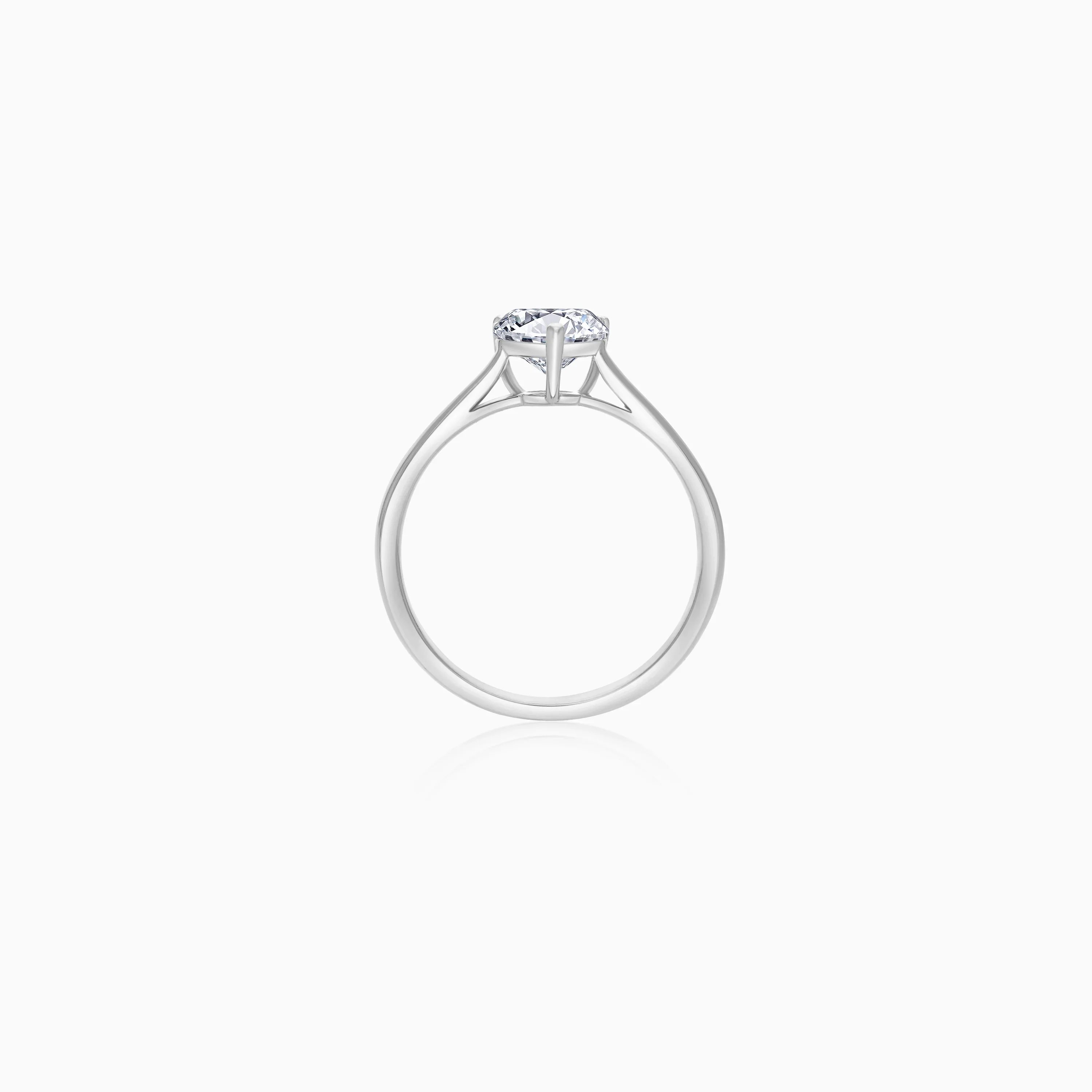 1.0 Carat Solitaire Ring in 18K White Gold with Natural Diamond Heart-Shaped - Image 3