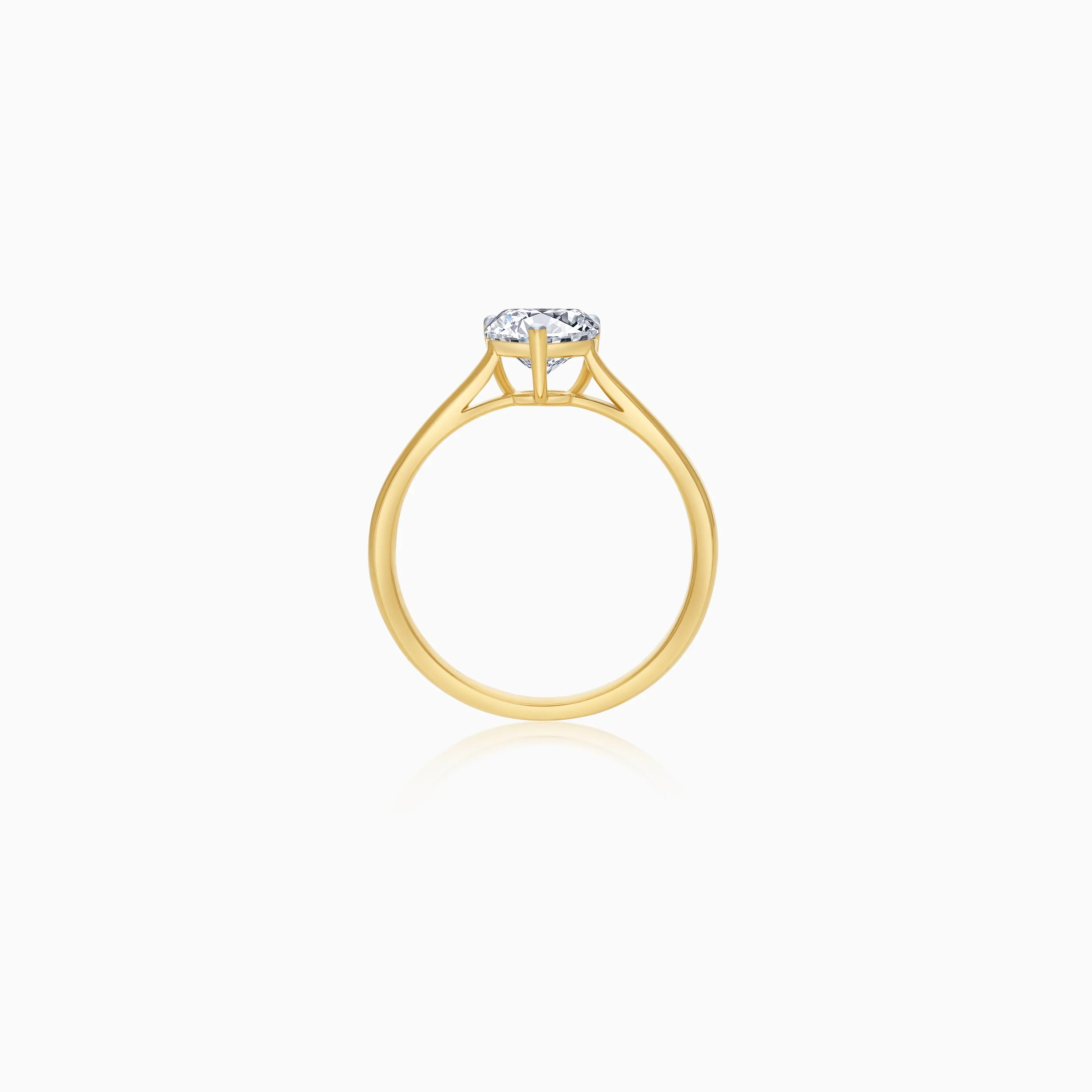 1.0 Carat Solitaire Ring in 18K Yellow Gold with Natural Diamond Heart-Shaped - Image 3