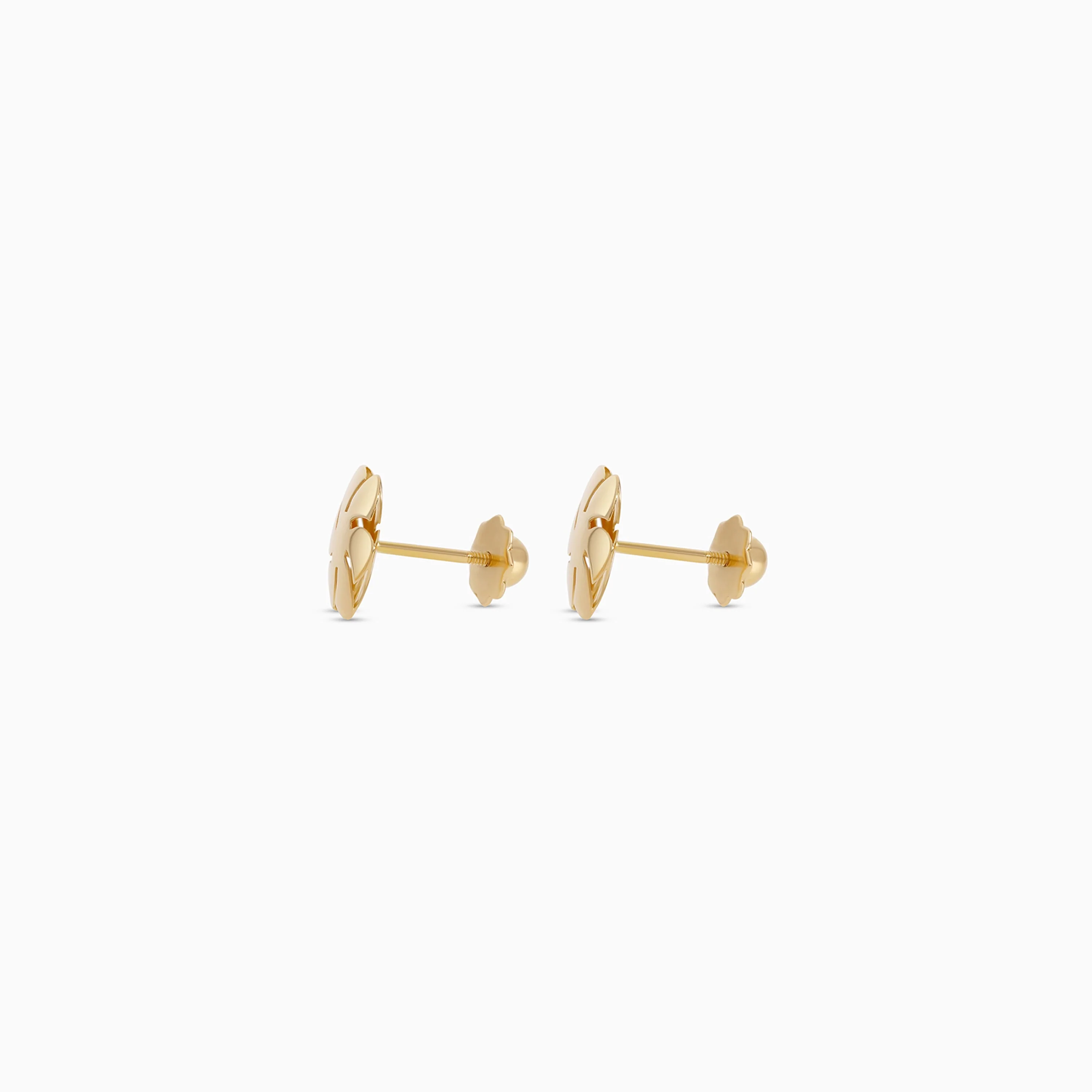 18K Yellow Gold Flower Earrings | Spanish Kids Collection - Image 3