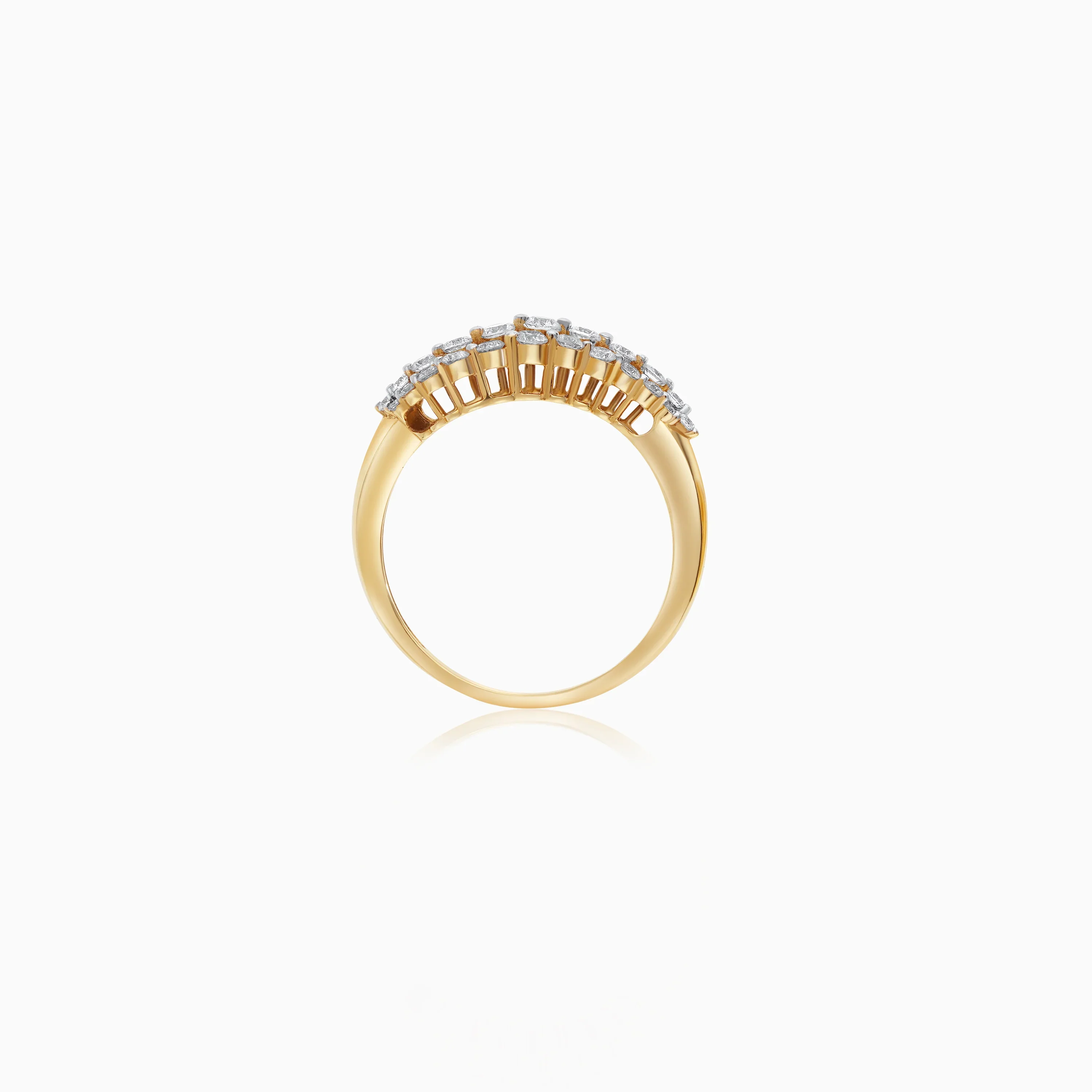 18K YELLOW GOLD RING DECORATED WITH NATURAL DIAMOND STONES FROM SCALA COLLECTION - Image 3