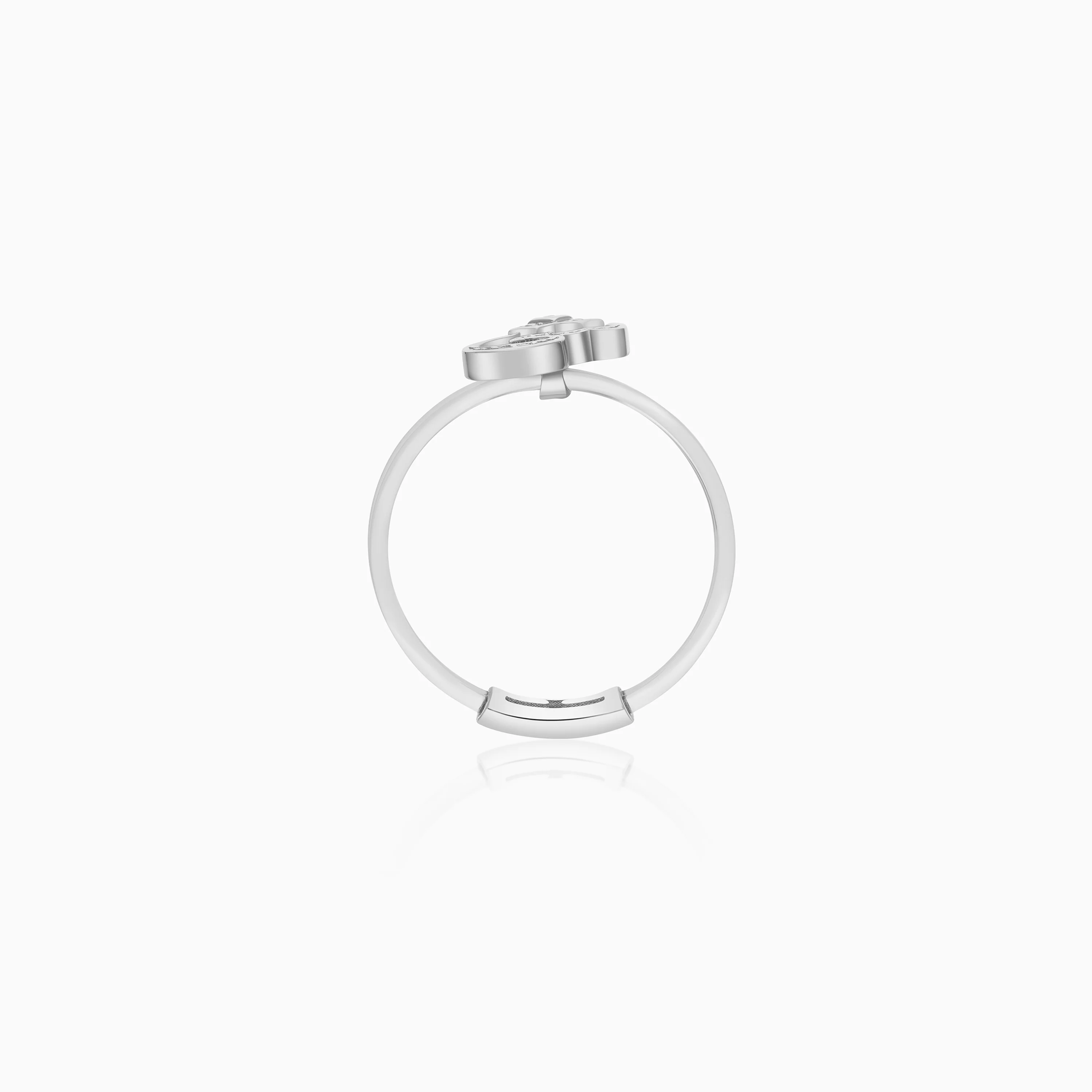 18K Gold Floating Ring "Ghayn" Letter with Natural Diamonds - Image 3