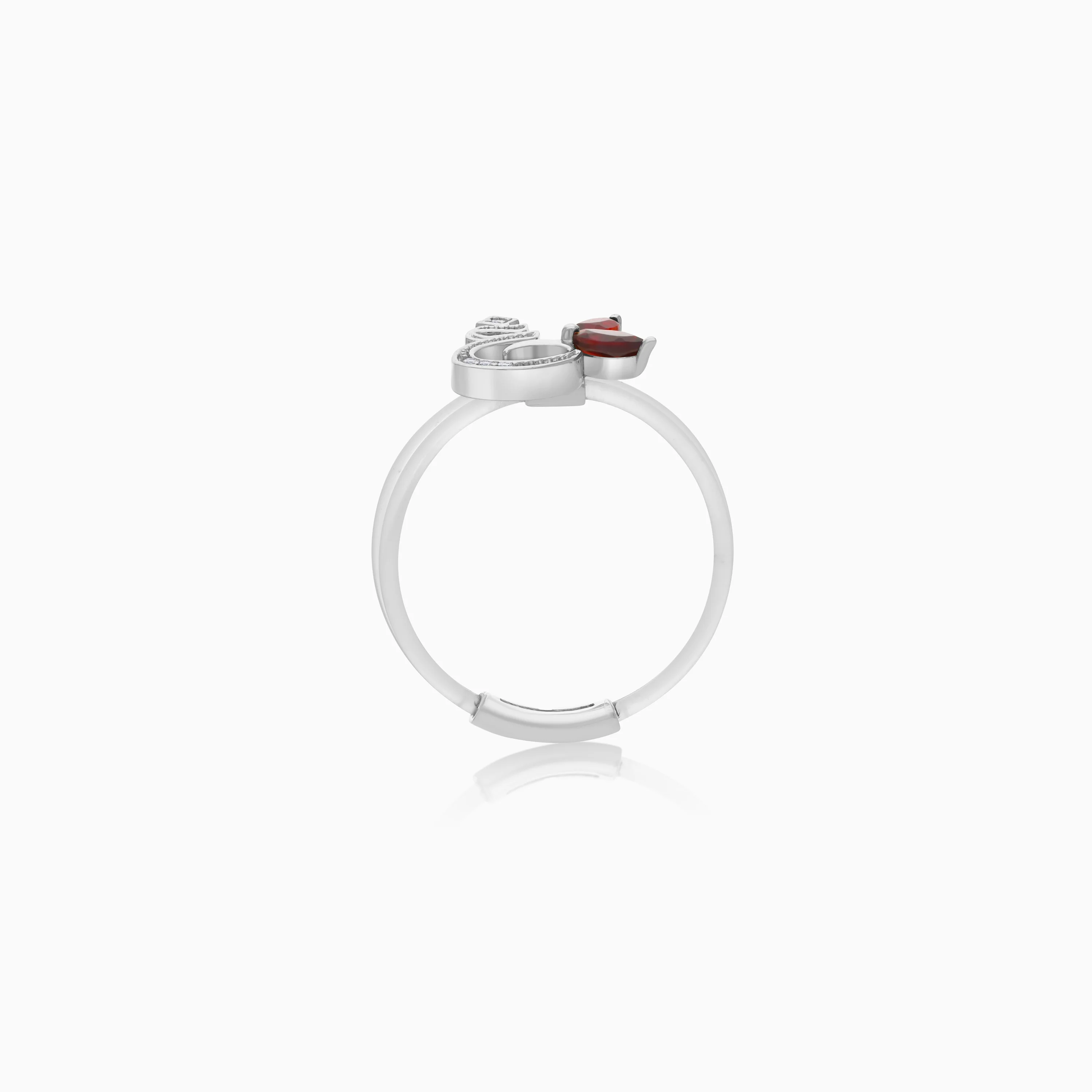 18K Gold Floating Ring "Ghayn" Letter with Natural Diamonds and Gemstones - Image 18