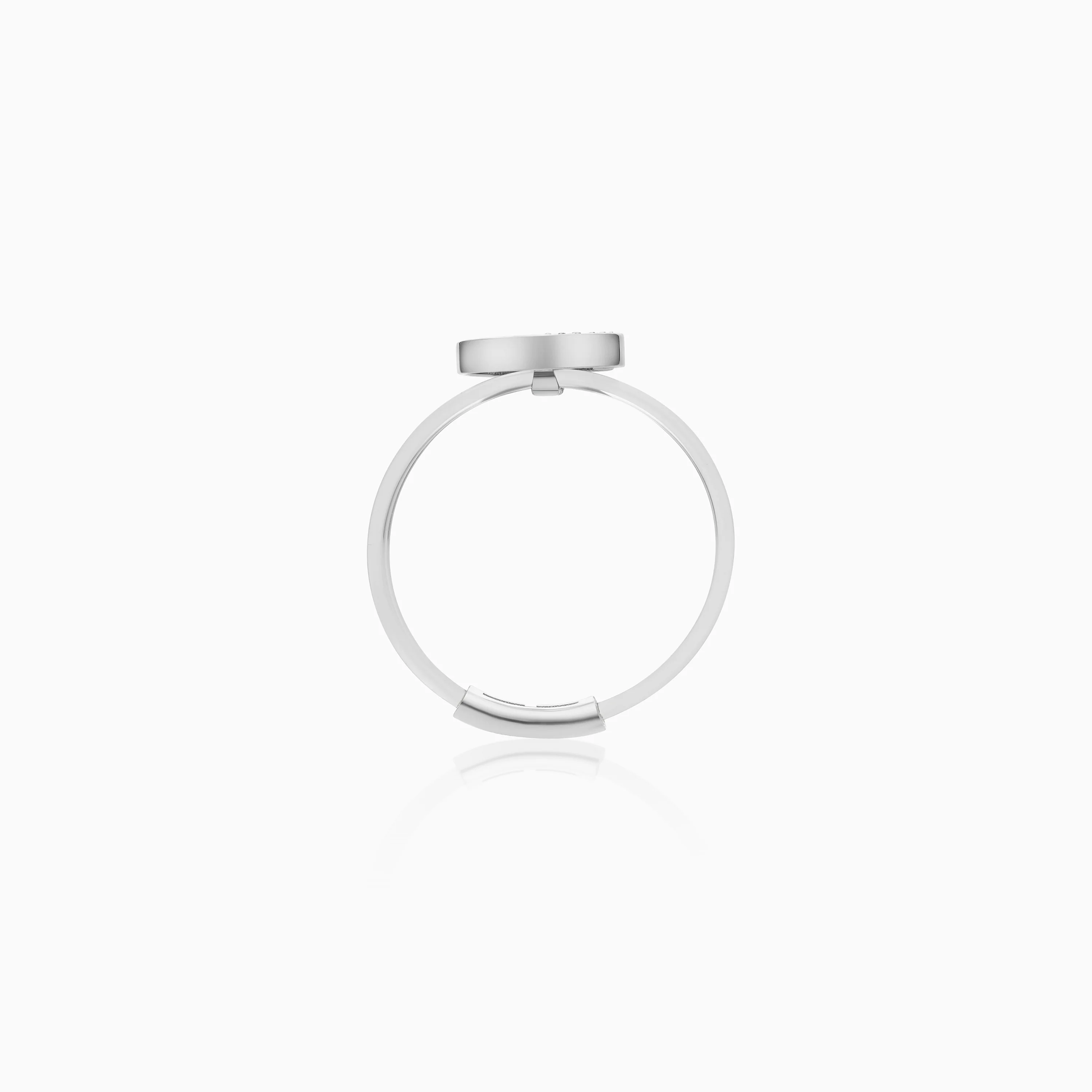 18K Gold Floating Ring "Khaa" Letter with Natural Diamonds - Image 6