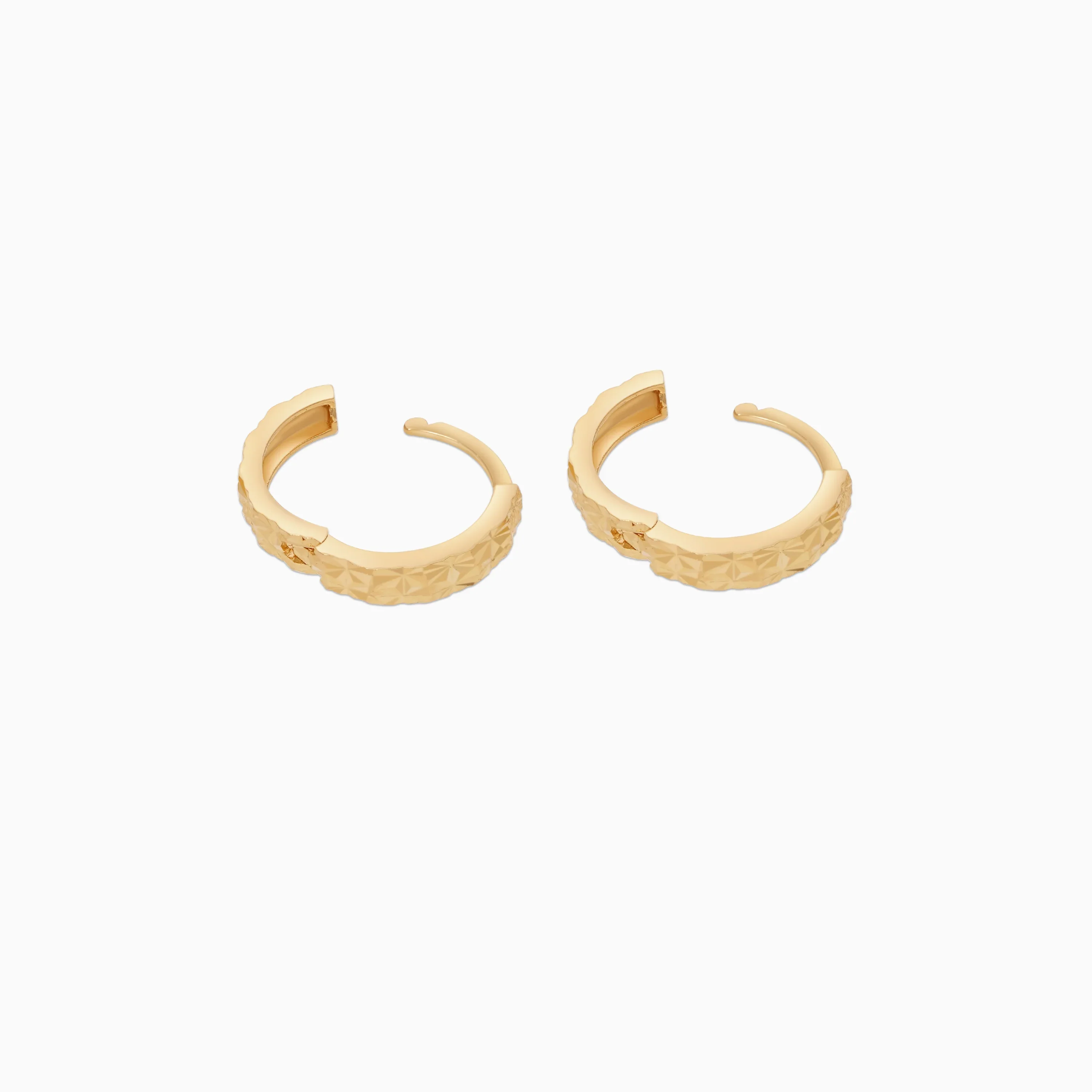 18K Yellow Gold Hoops Earrings - Image 3