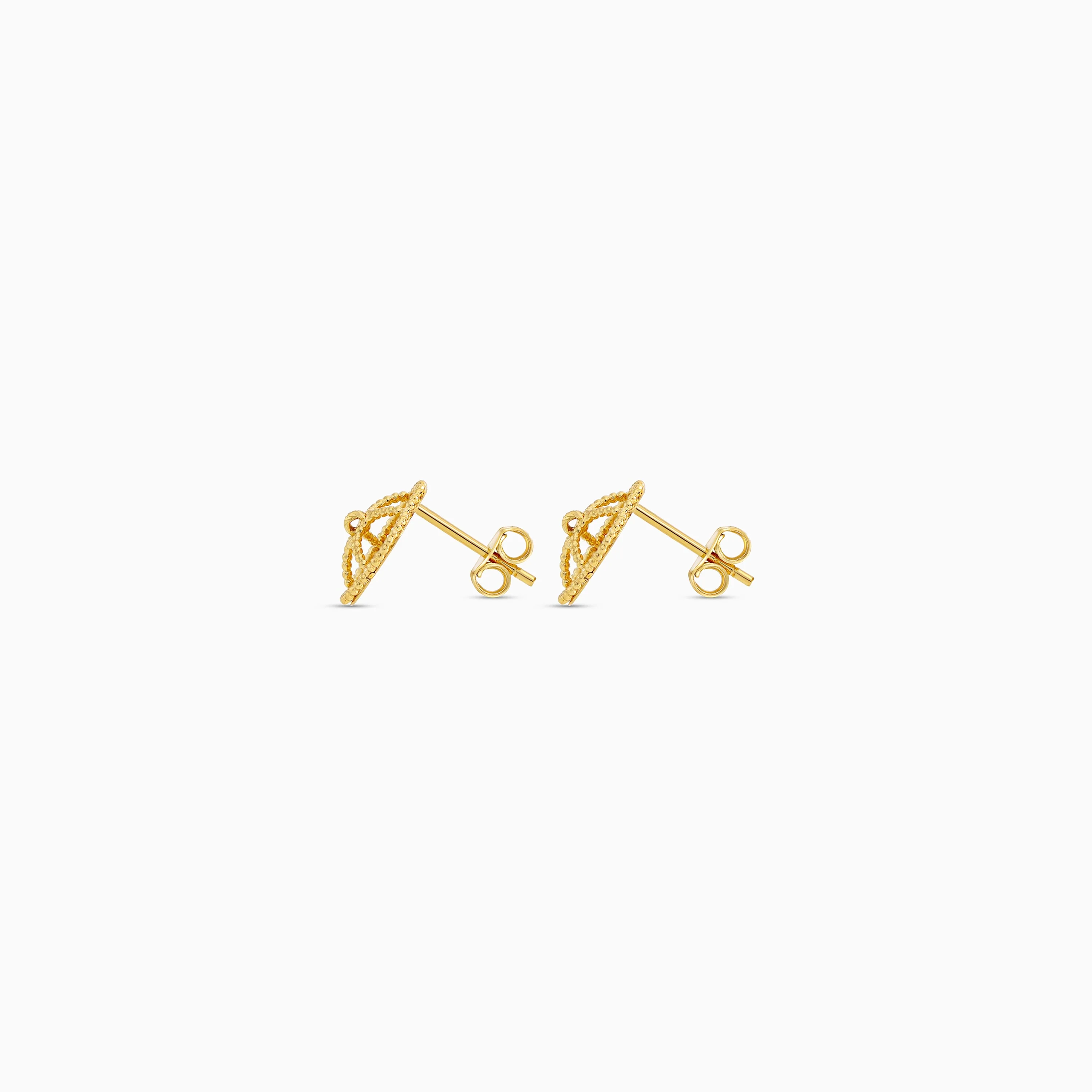 18k Yellow Gold Kids Flower Earrings – Farfalla Gold Kids Collection - Image 3
