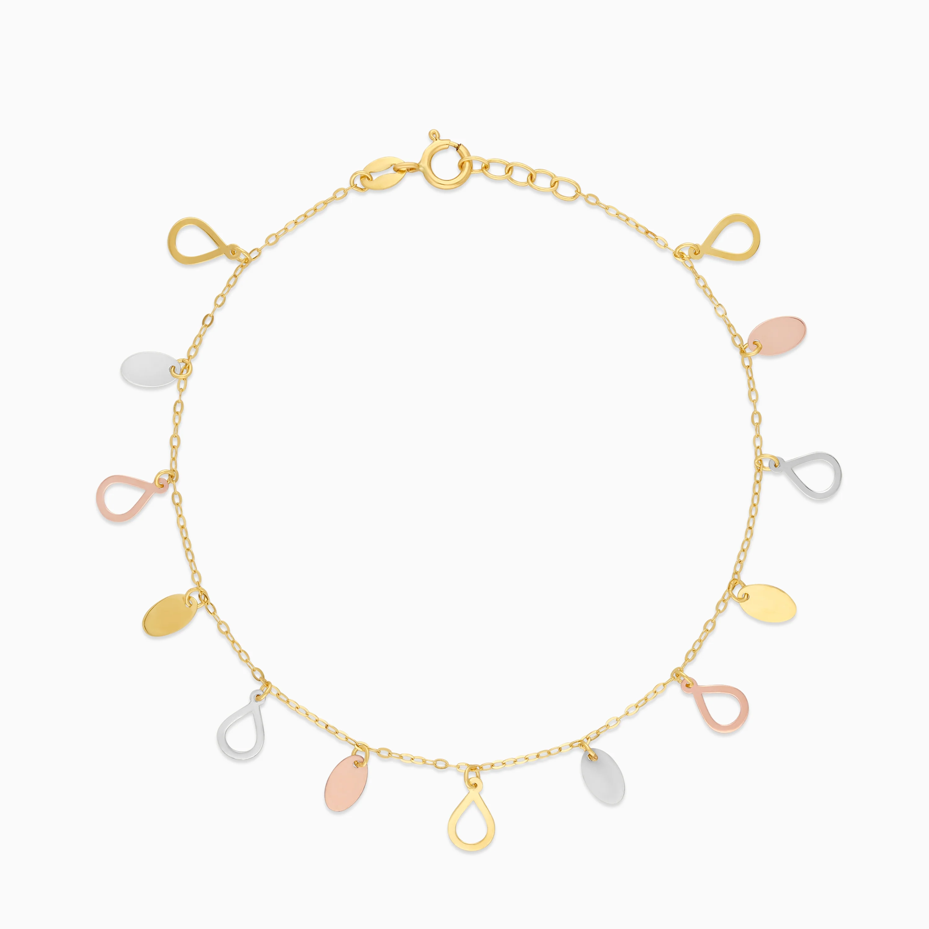 18K Multi-colour Teardrop Charm Bracelet - Image 2
