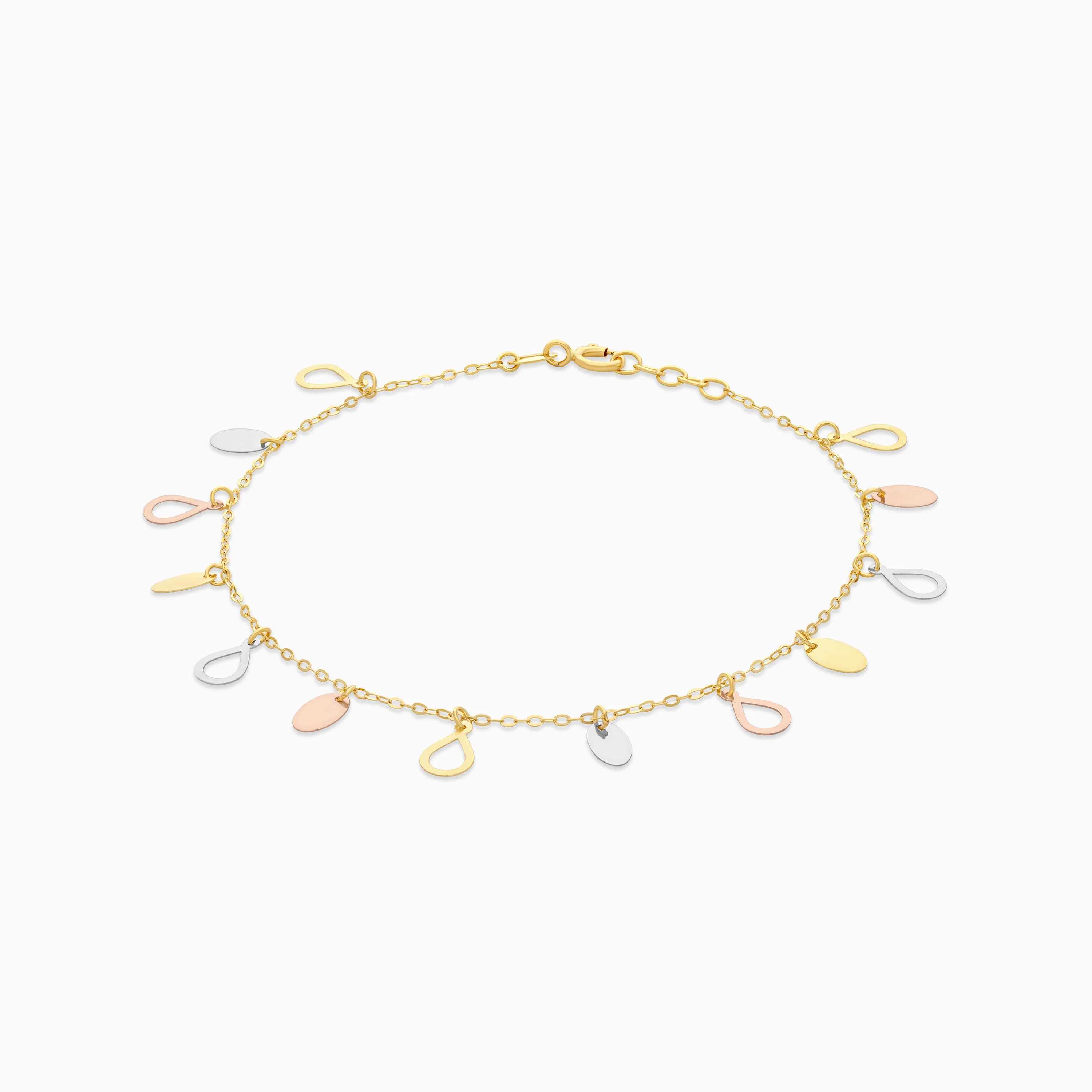 18K Multi-colour Teardrop Charm Bracelet - Image 3