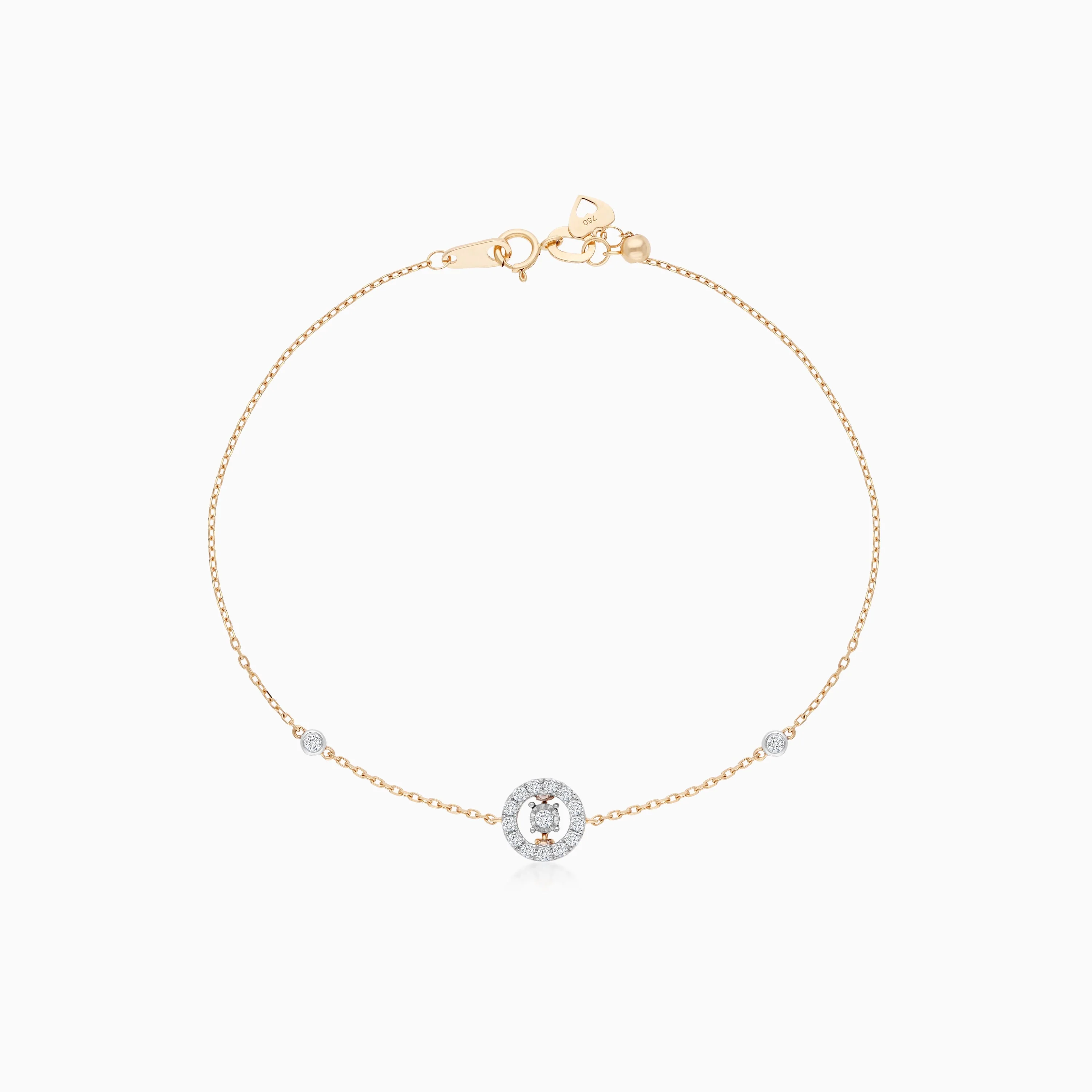 18k yellow gold bracelet decorated by natural diamond - Image 3