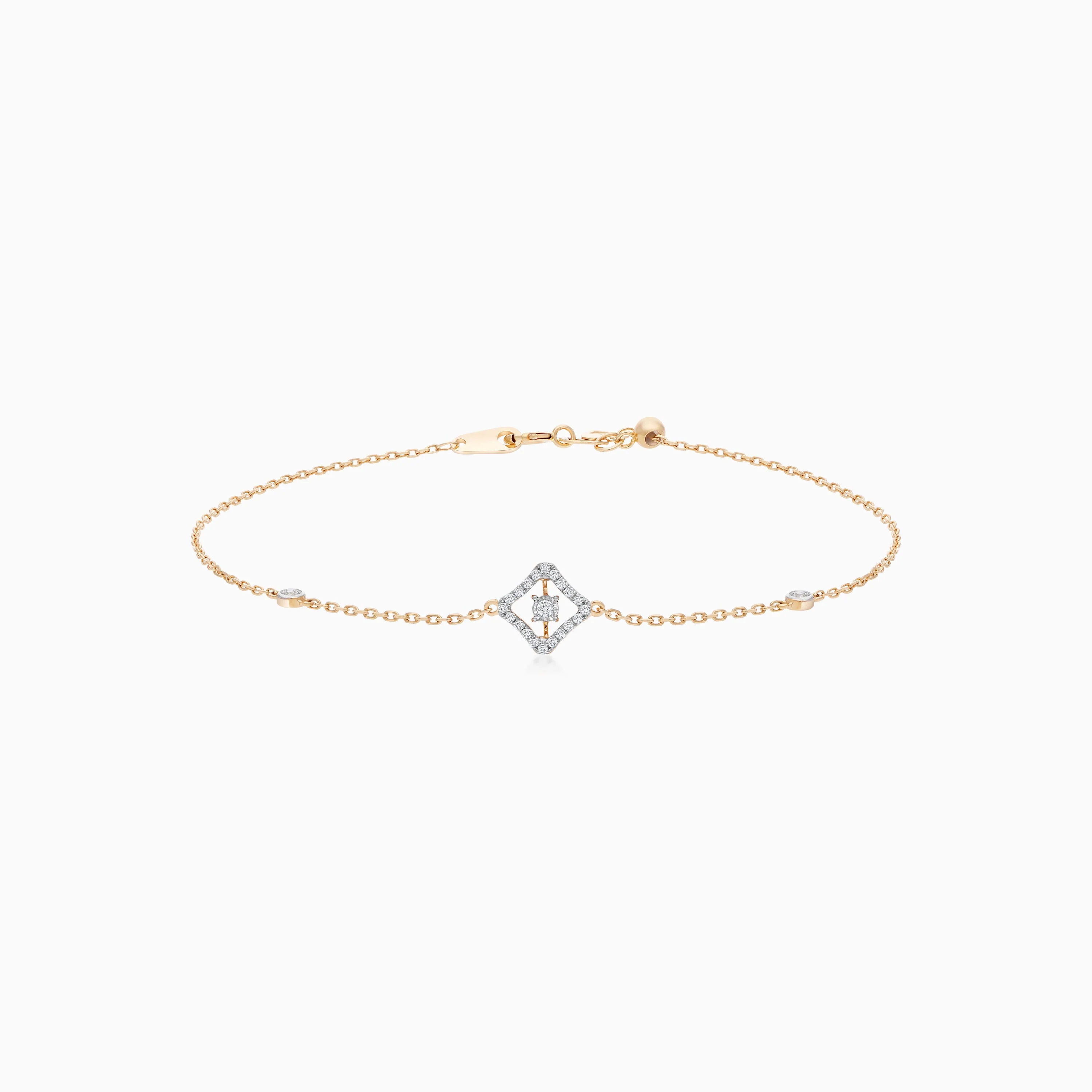 18K Yellow Gold Bracelet with Natural Diamonds | Dancing Diamond Collection - Image 3