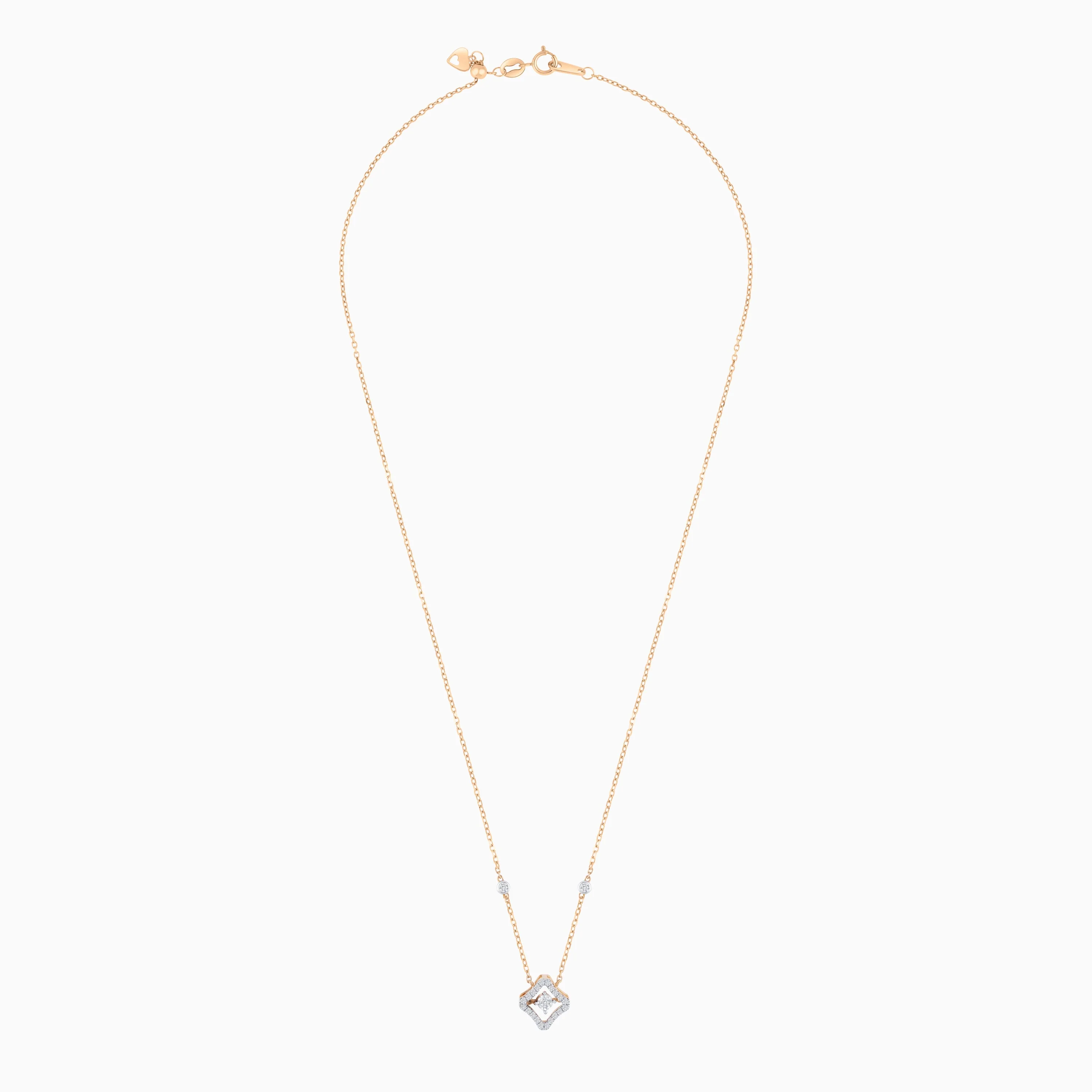 18K Rose Gold Natural Diamonds Necklace | Dancing Diamond Collection - Image 3