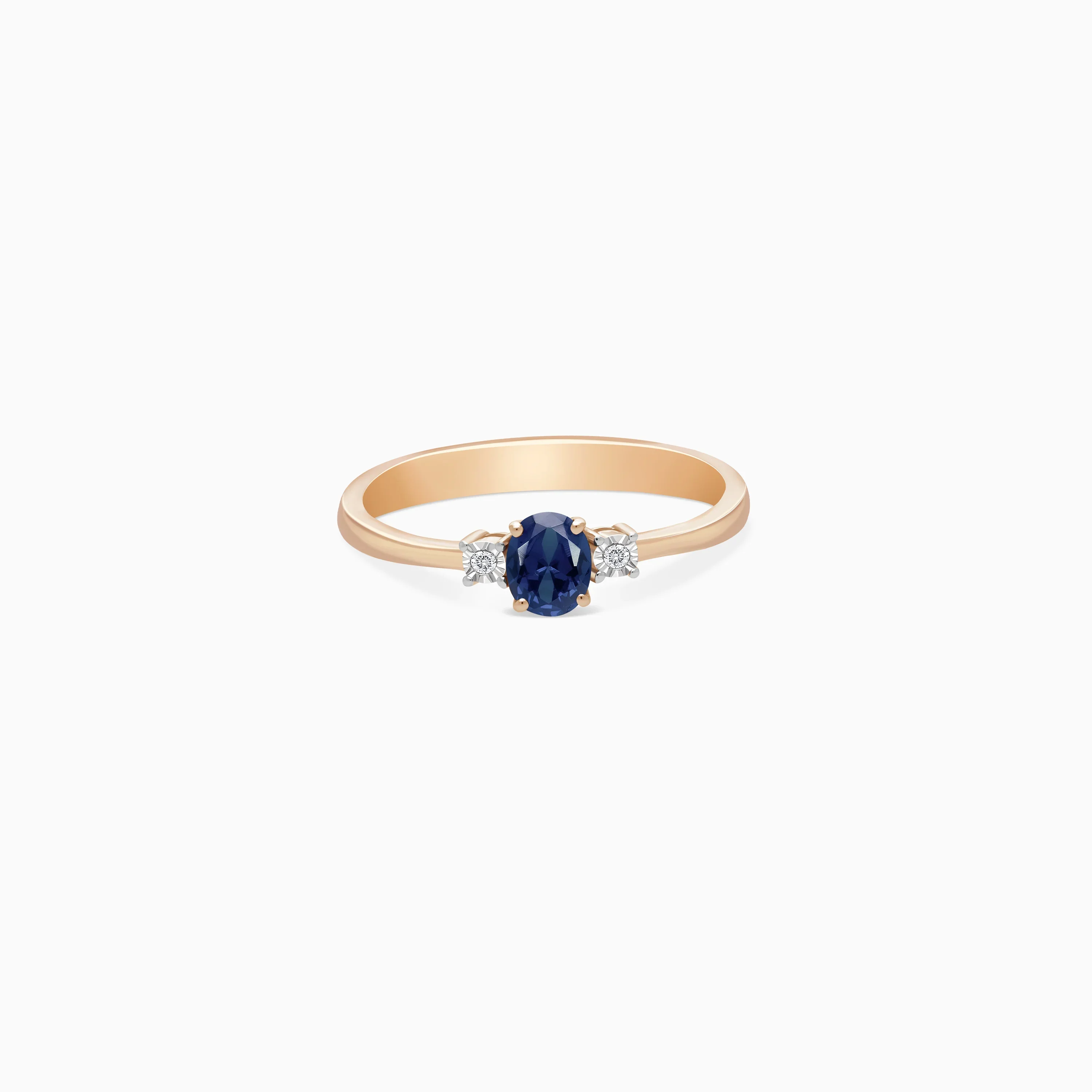 18k rose gold Ring adorned with natural diamonds and sapphire from Colour Classic Collection - Image 2
