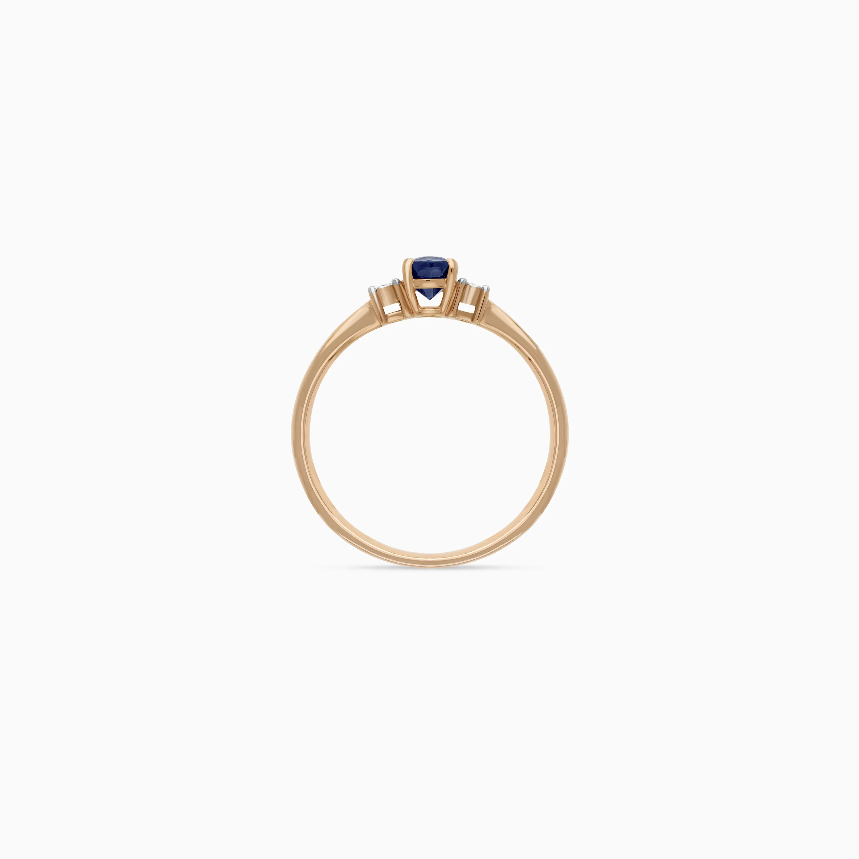 18k rose gold Ring adorned with natural diamonds and sapphire from Colour Classic Collection - Image 3