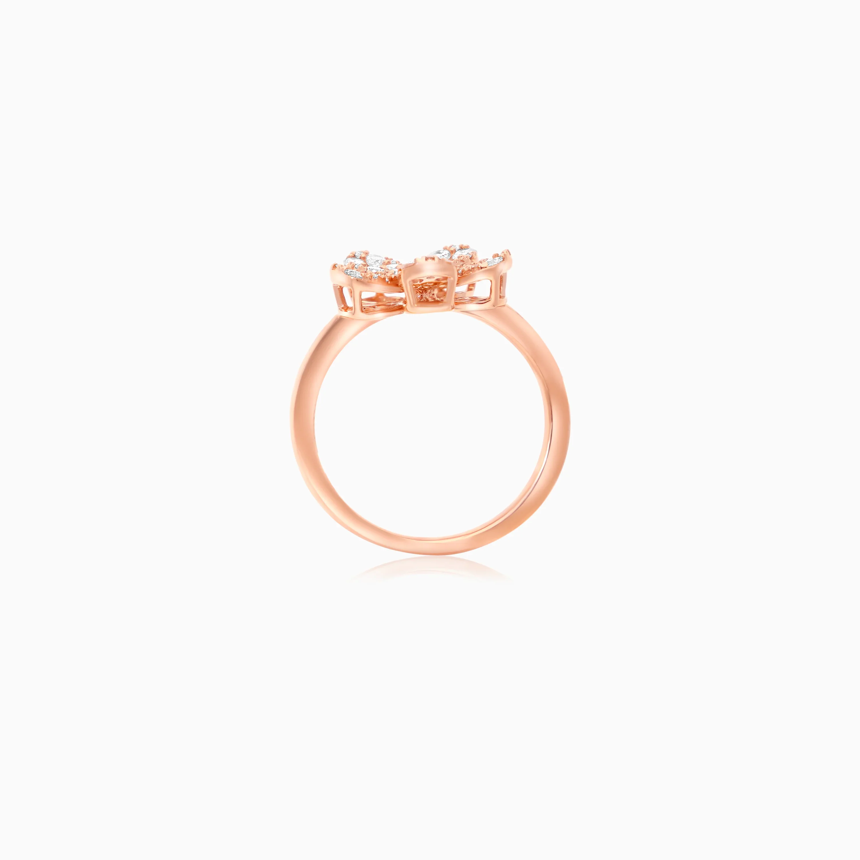 18K Rose Gold Flower Ring with Natural Diamonds – Mosaic Collection - Image 4