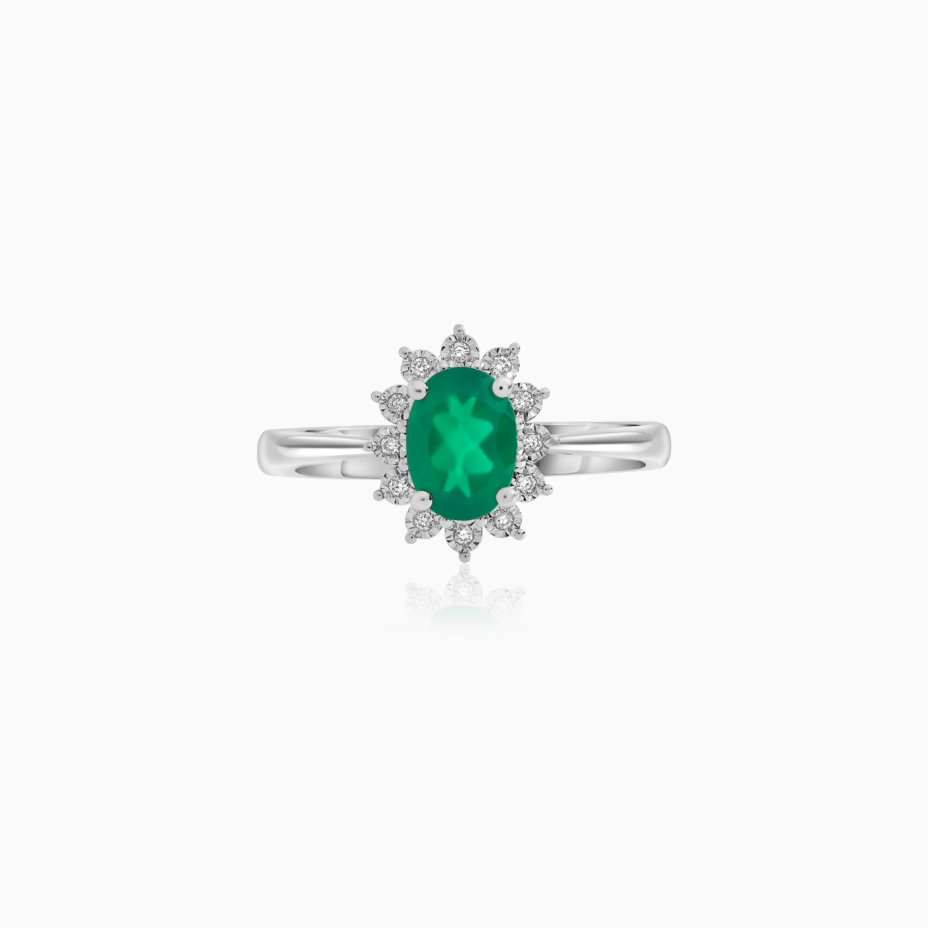 18K White Gold Agate and Diamonds Ring – Diana collection - Image 4