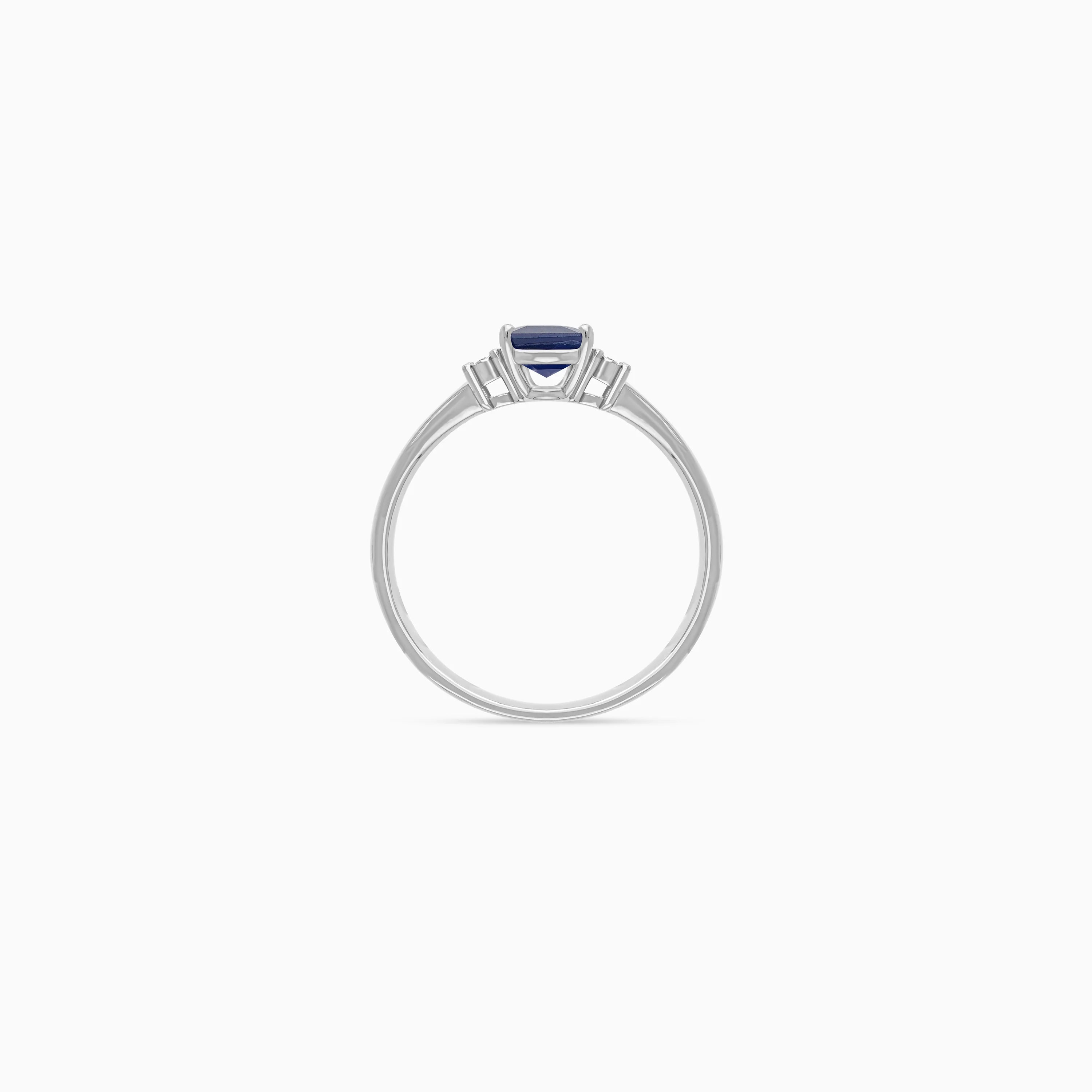 18k white gold blue sapphire stone and natural diamond ring | colour classic collection - Image 4
