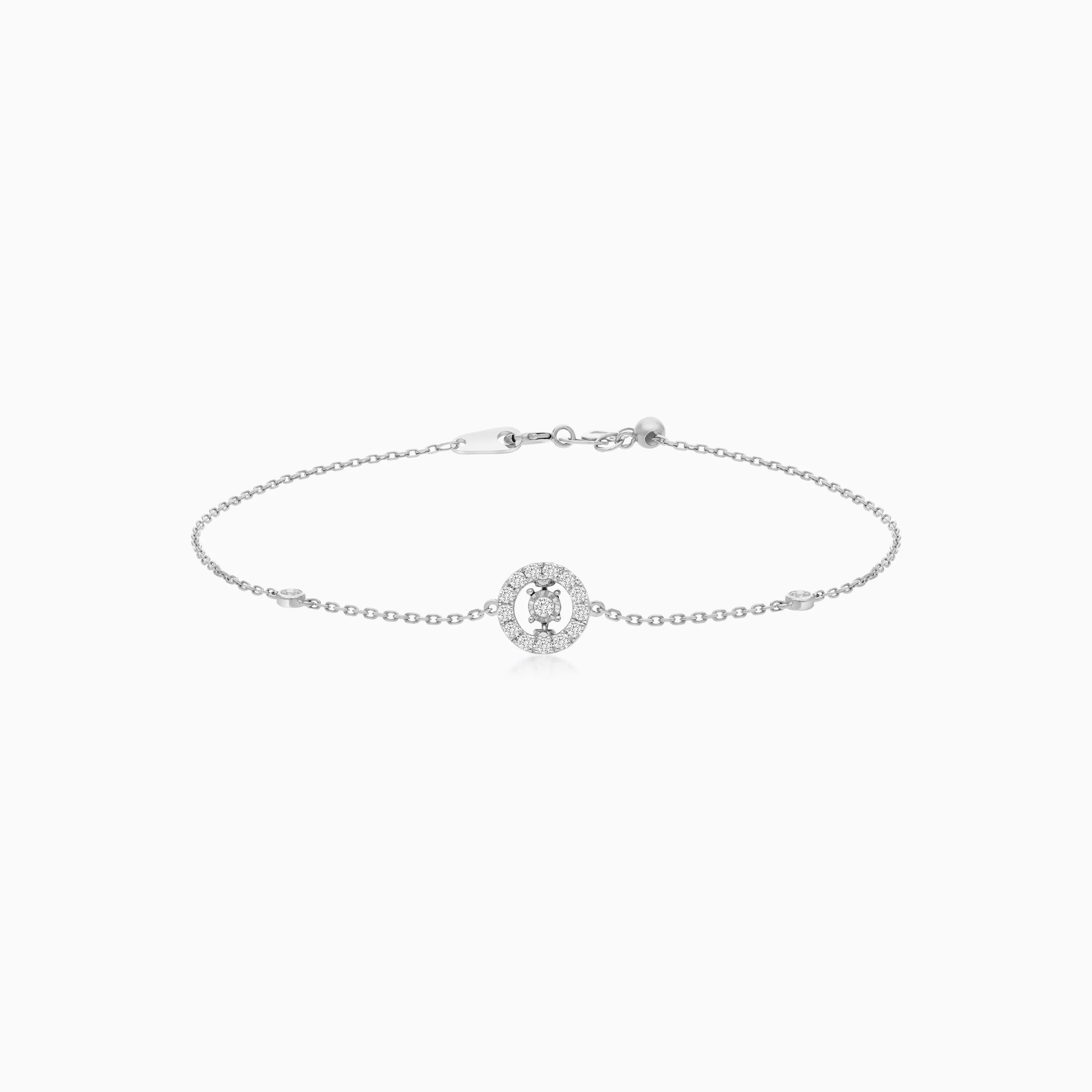 18K White Gold Natural Diamond Bracelet | Dancing Diamond Collection - Image 3