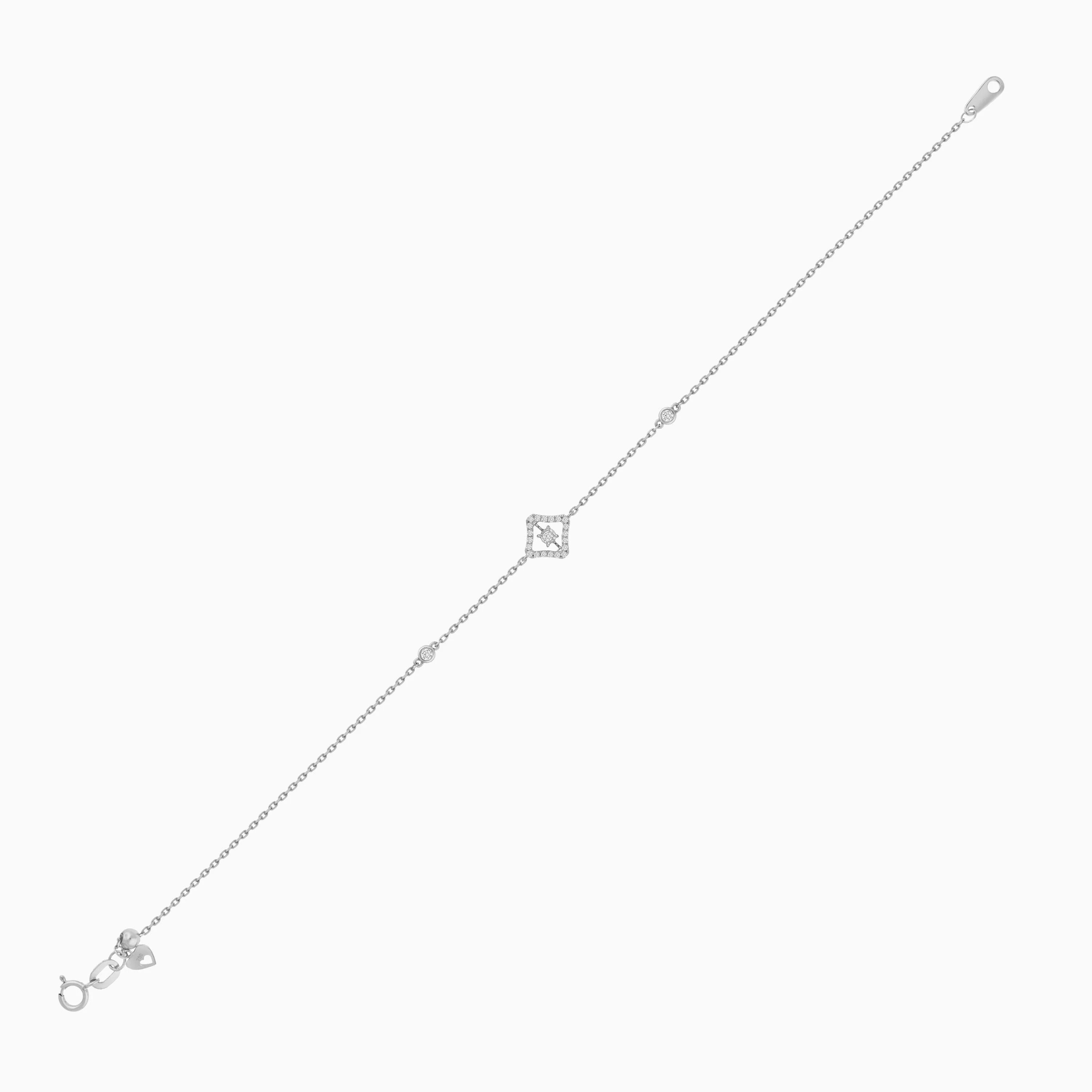 18K White Gold Bracelet with Natural Diamonds | Dancing Diamond Collection - Image 3