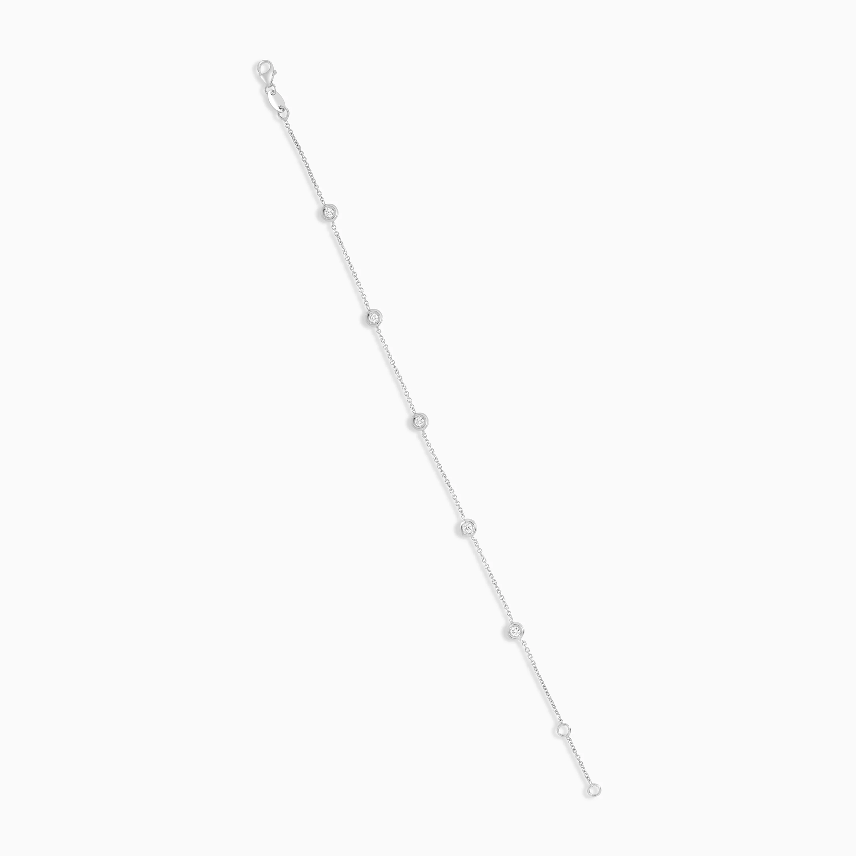 18k White Gold Bracelet Decorated With Natural Diamond Stones - Image 3