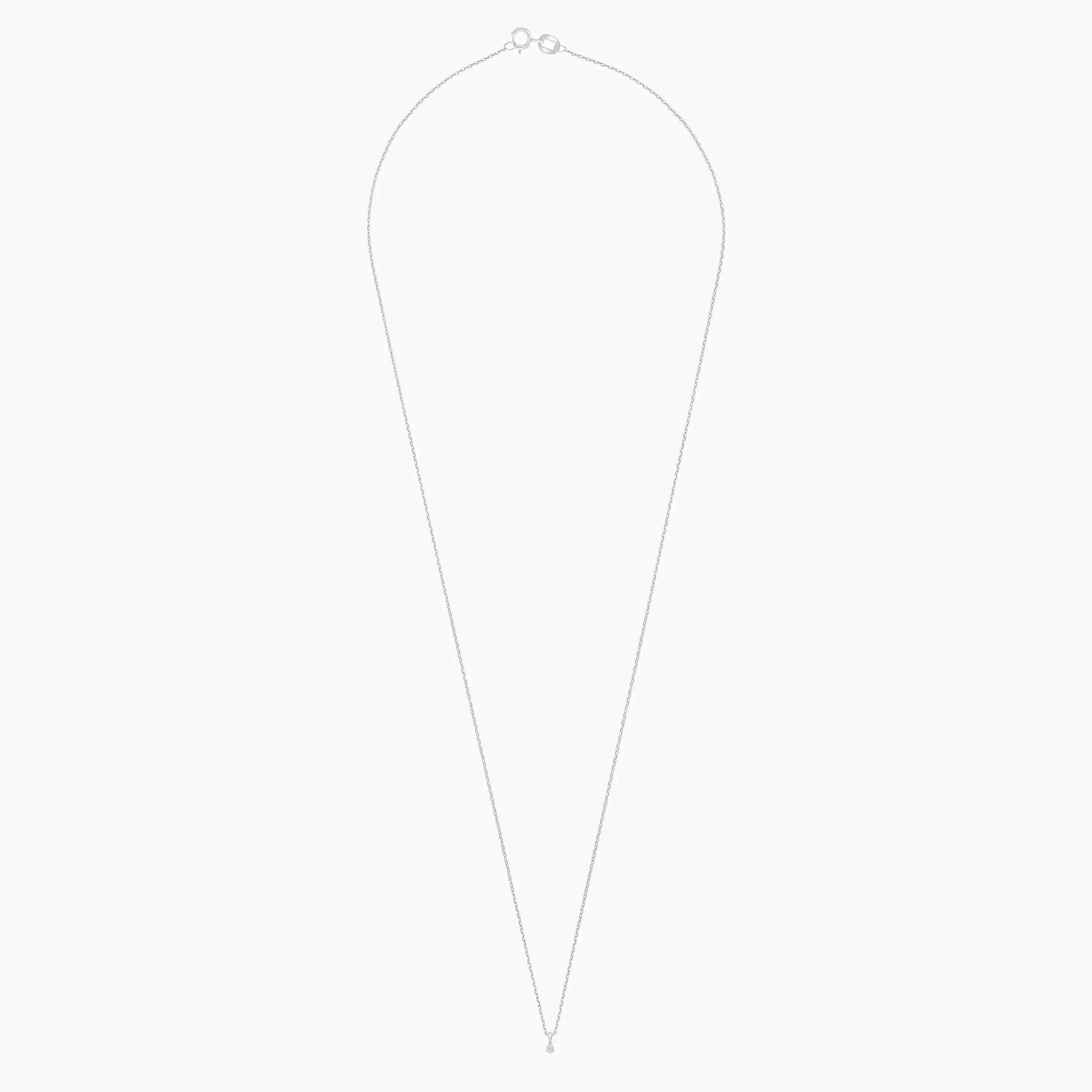 18k white gold chain with a pendant pear shaped natural diamond - Image 2