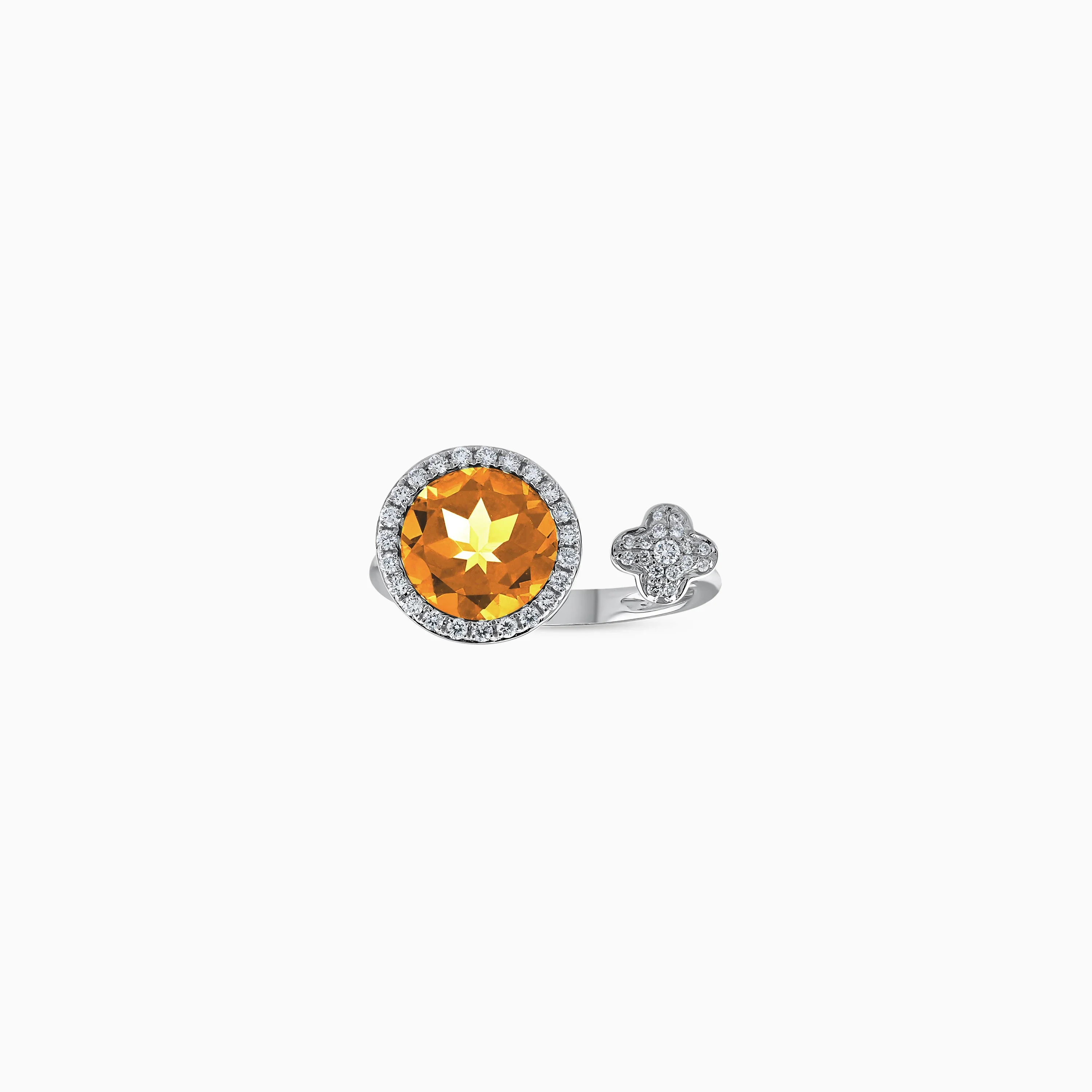 18K White Gold Citrine and Diamond Ring – Rabiya Collection - Image 3