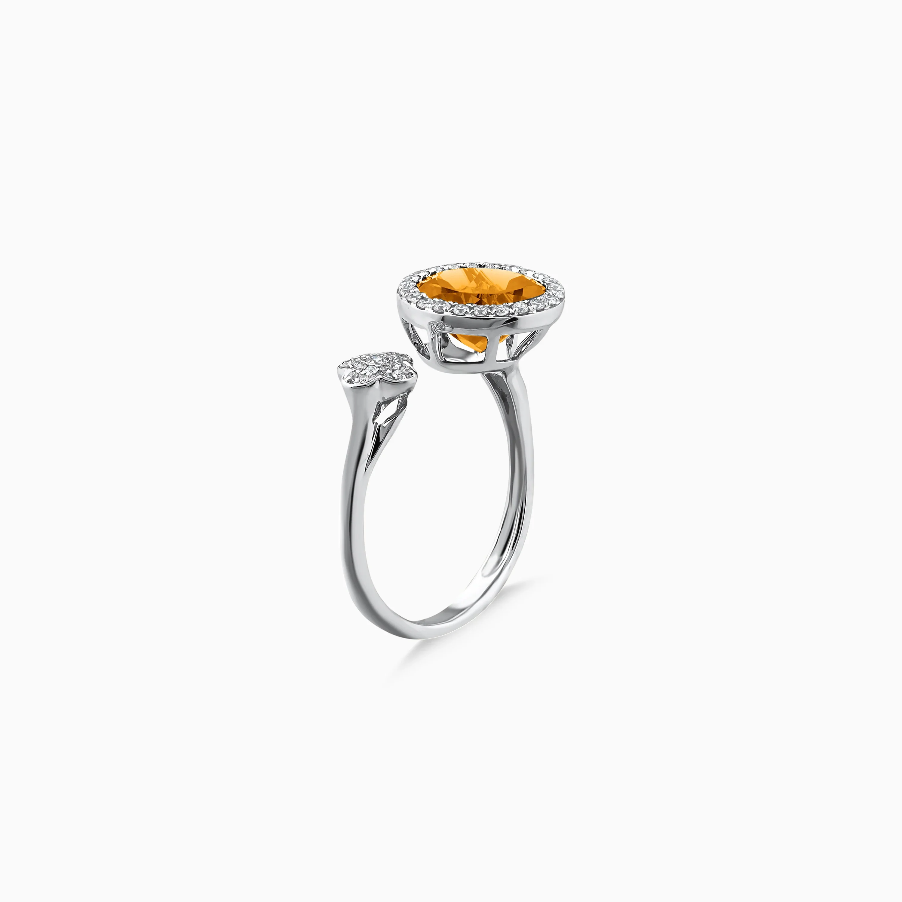 18K White Gold Citrine and Diamond Ring – Rabiya Collection - Image 4