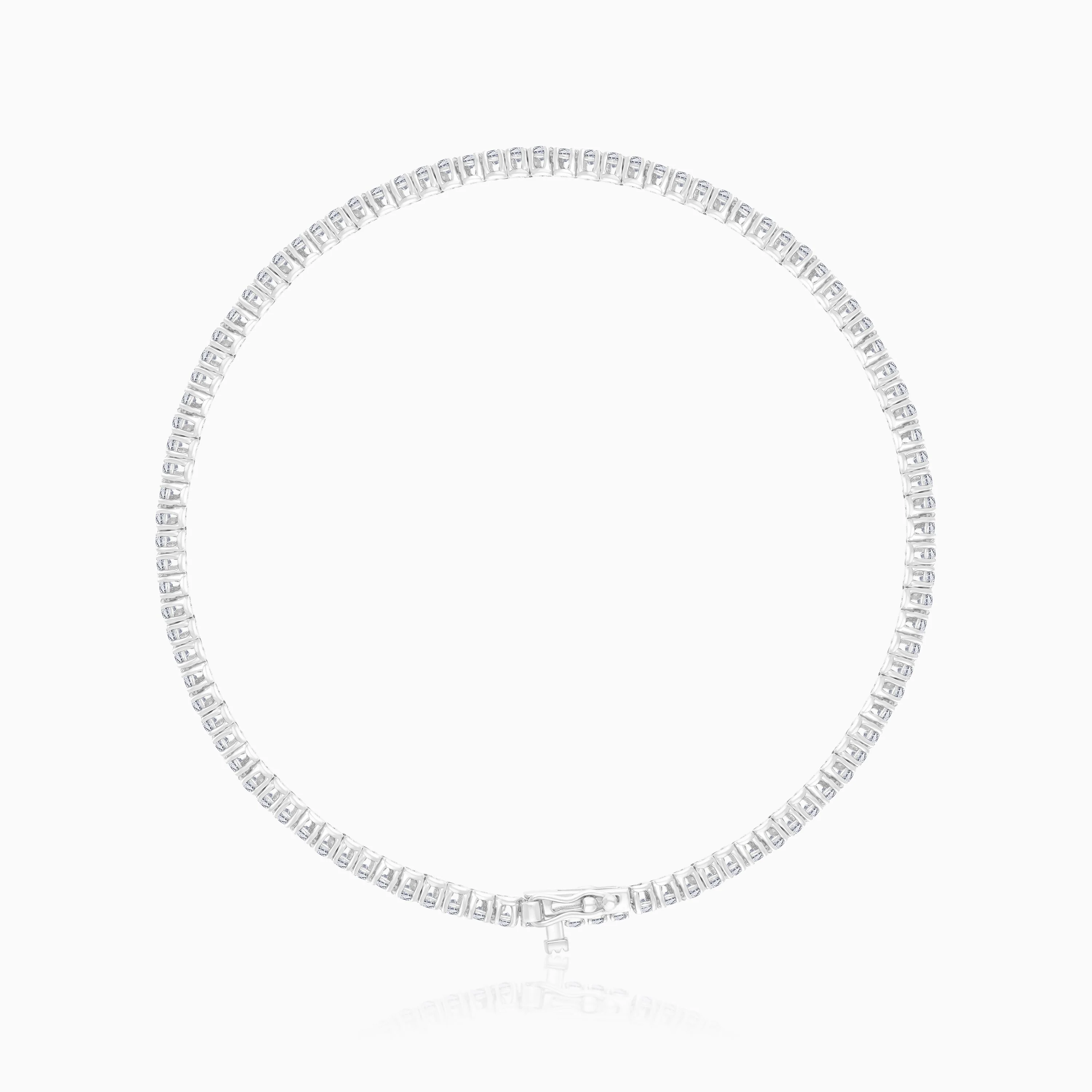 18K White Gold  Natural Diamond Tennis Bracelet – 2.0 Carat Classic Setting - Image 3