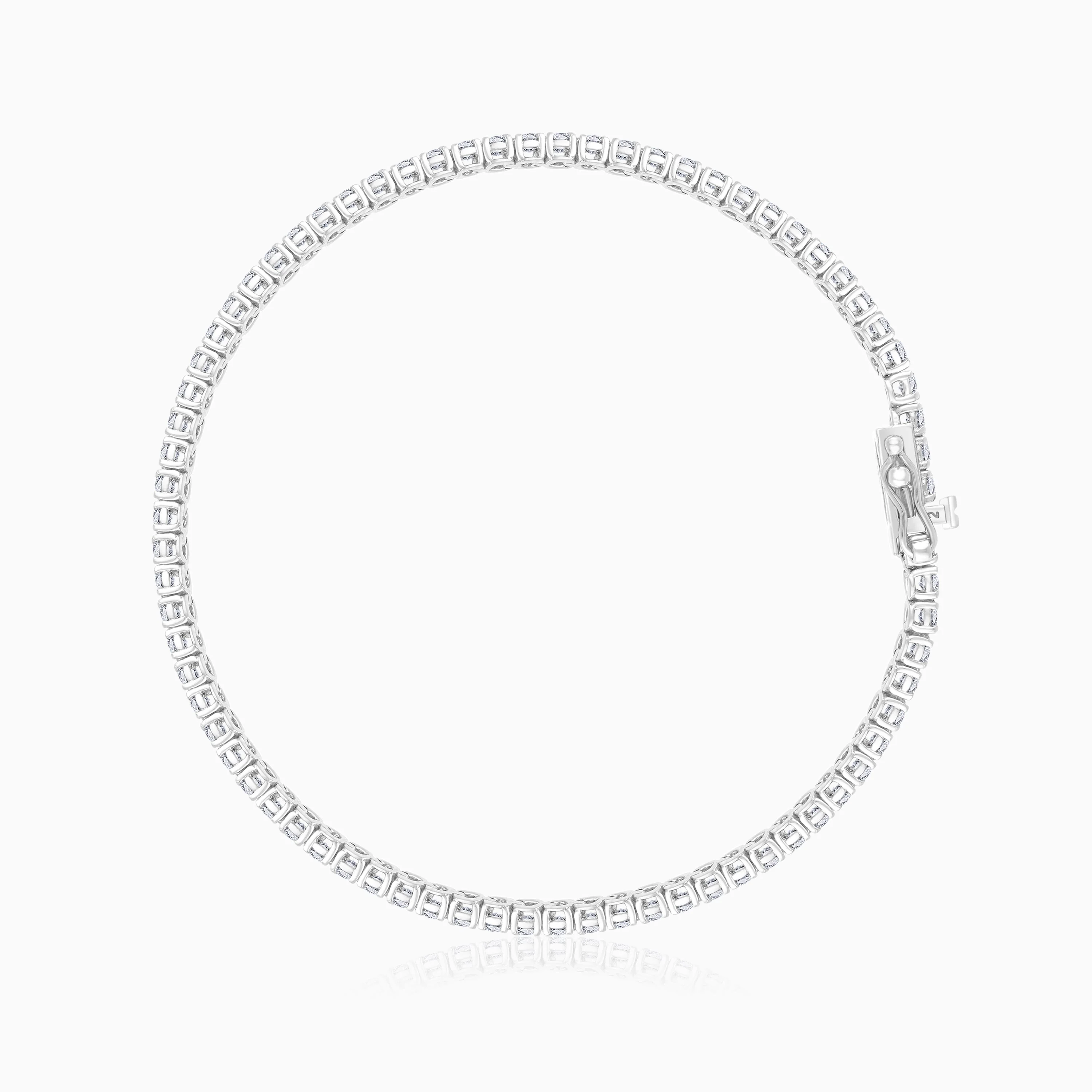 18K White Gold Natural Diamond Tennis Bracelet – 3.0 Carat - Image 3