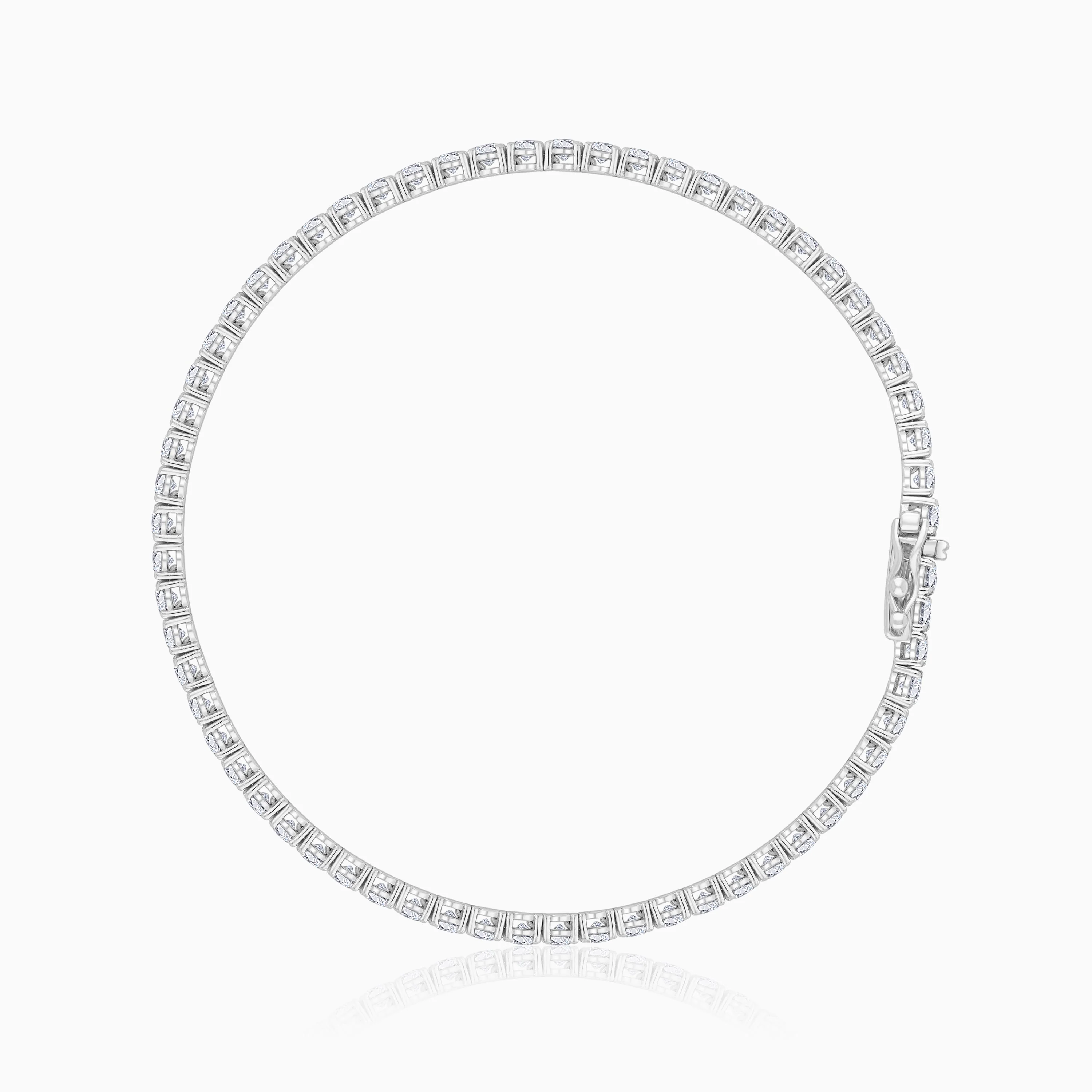 18K White Gold Natural Diamond Tennis Bracelet – 4.0 Carat - Image 3
