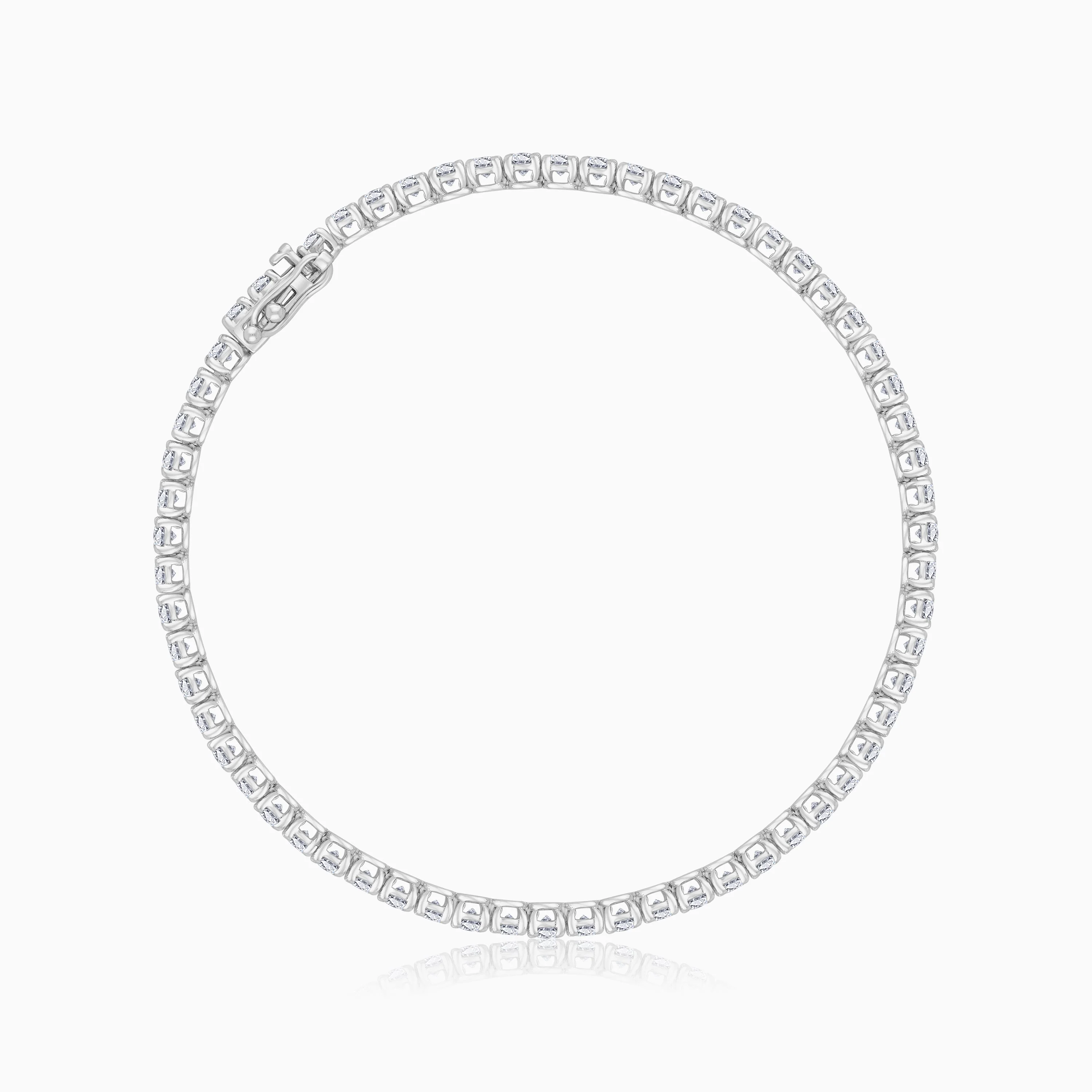 18K White Gold Natural Diamond Tennis Bracelet – 5.0 Carat - Image 3