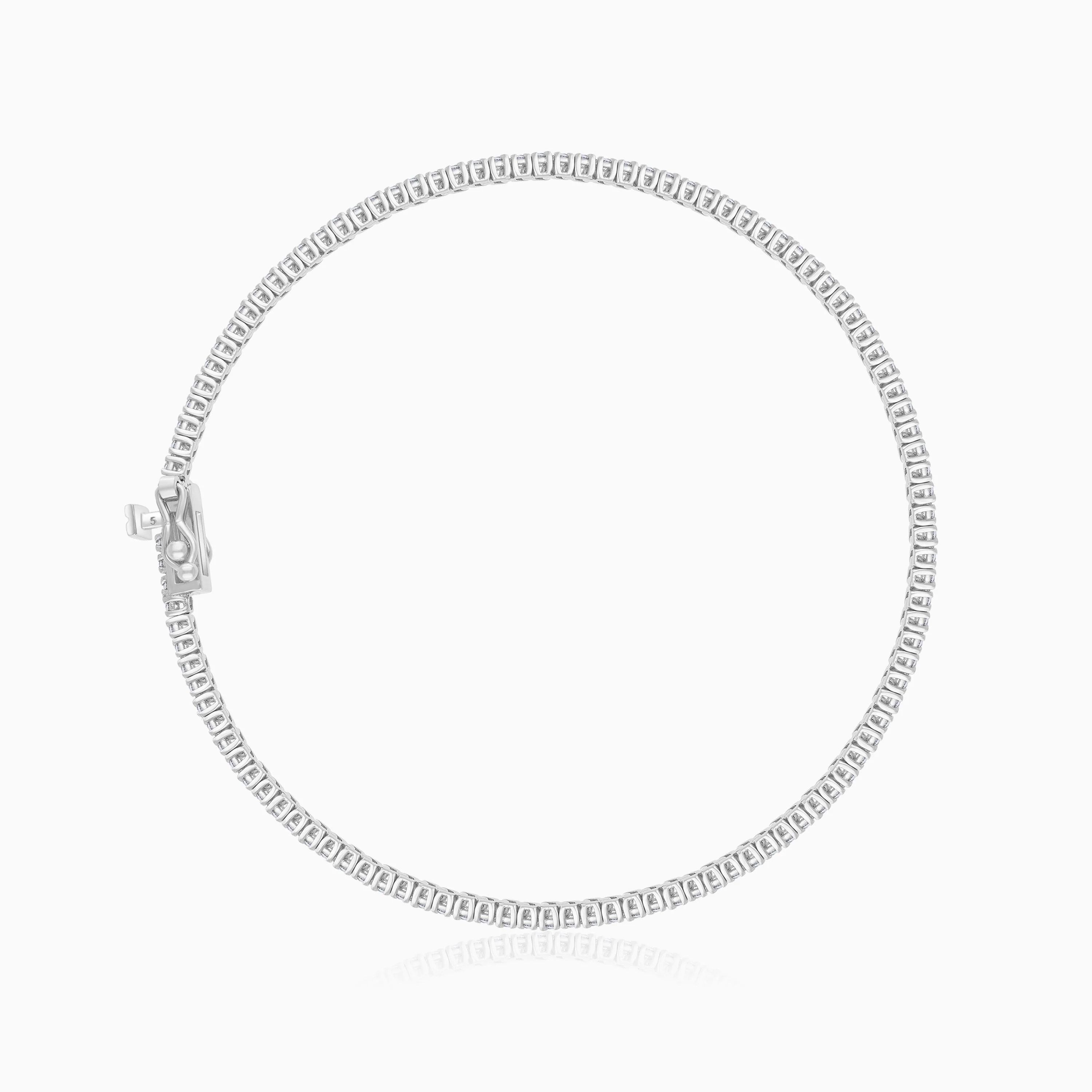 18K White Gold Natural Diamond Tennis Bracelet – 1.0 Carat Classic Setting - Image 4