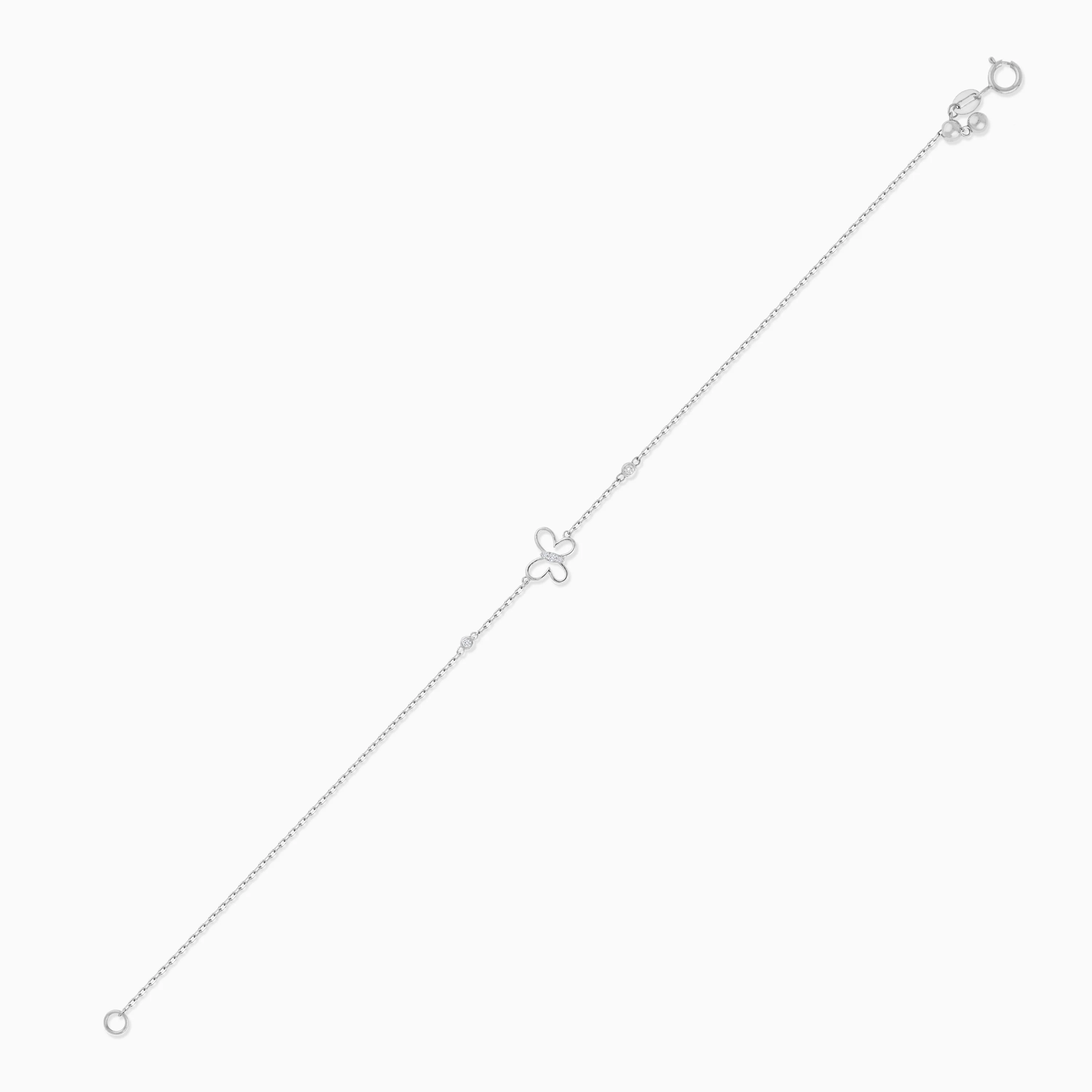 18K White Gold Butterfly Bracelet with Natural Diamonds – Trendy Collection - Image 4