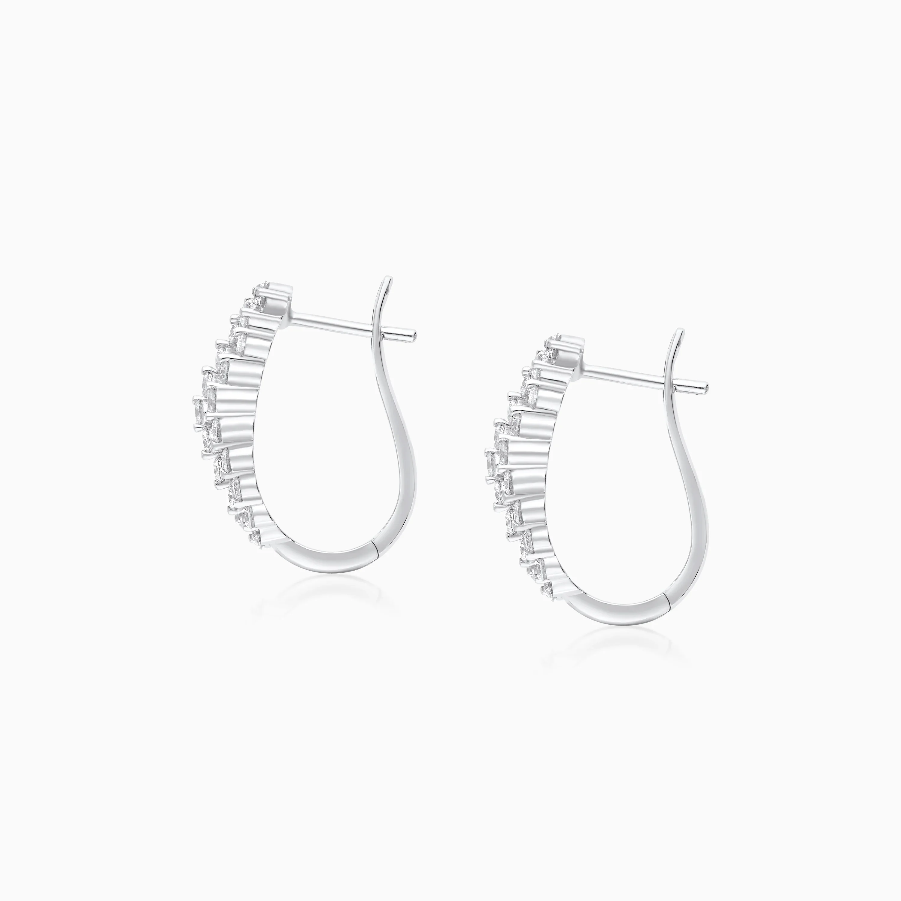 18K white gold earrings with natural diamonds - Scala - Image 3