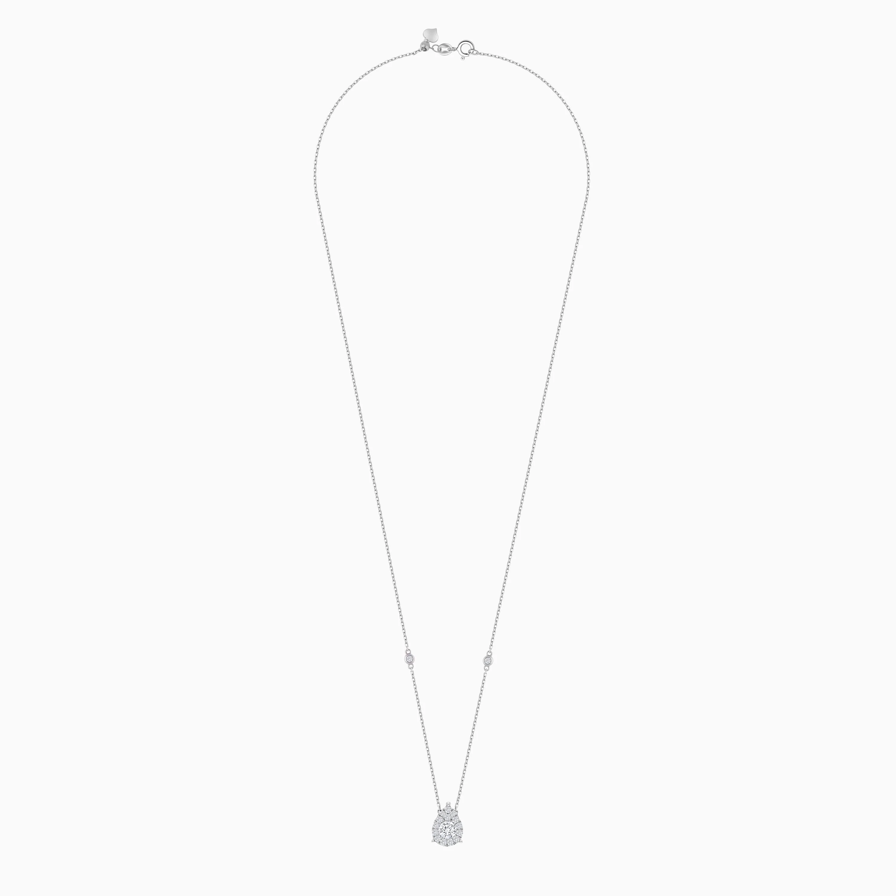 18K White Gold Natural Diamond Drop Necklace | 365 Collection - Image 3