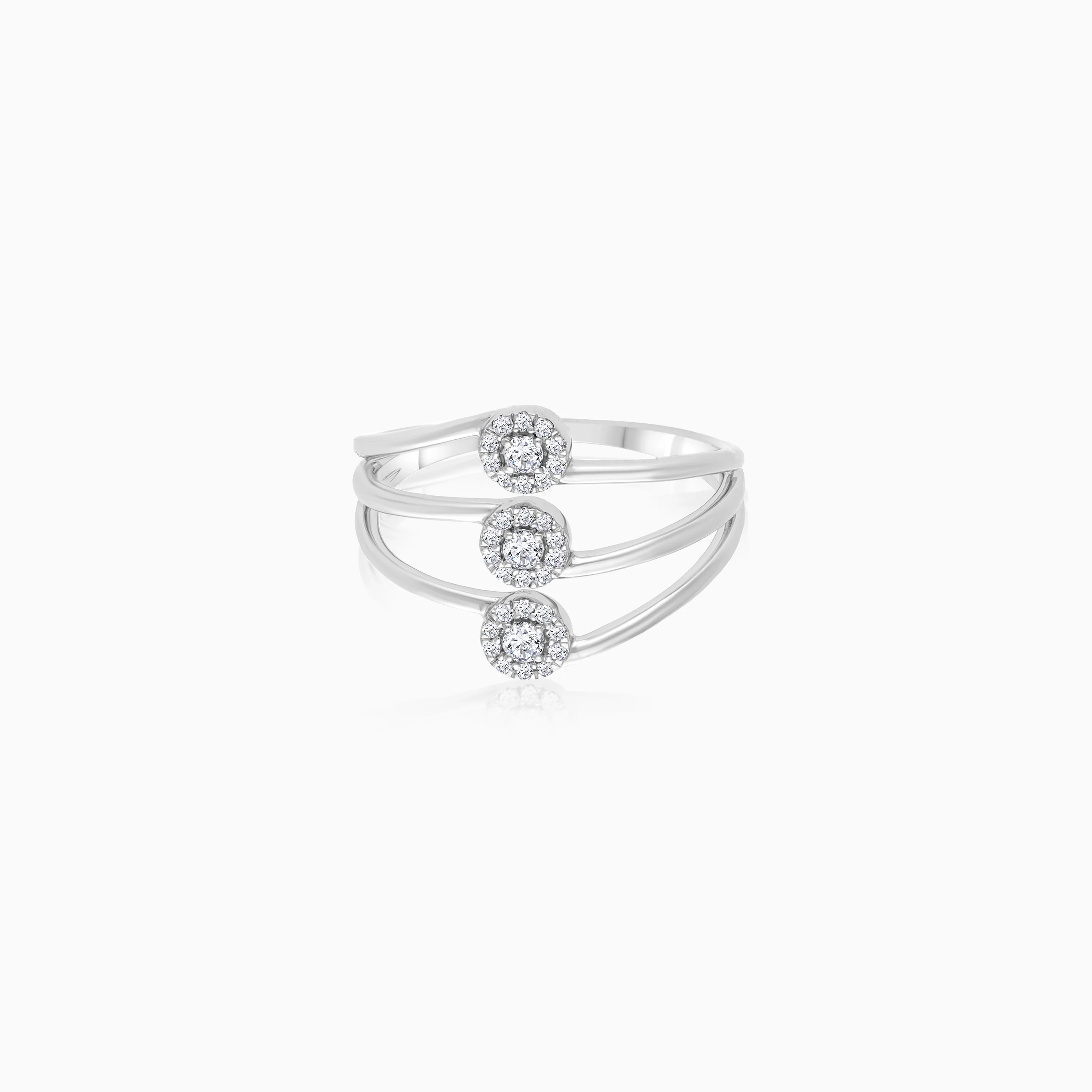18K White Gold Natural Diamond Ring | Trendy Collection - Image 2