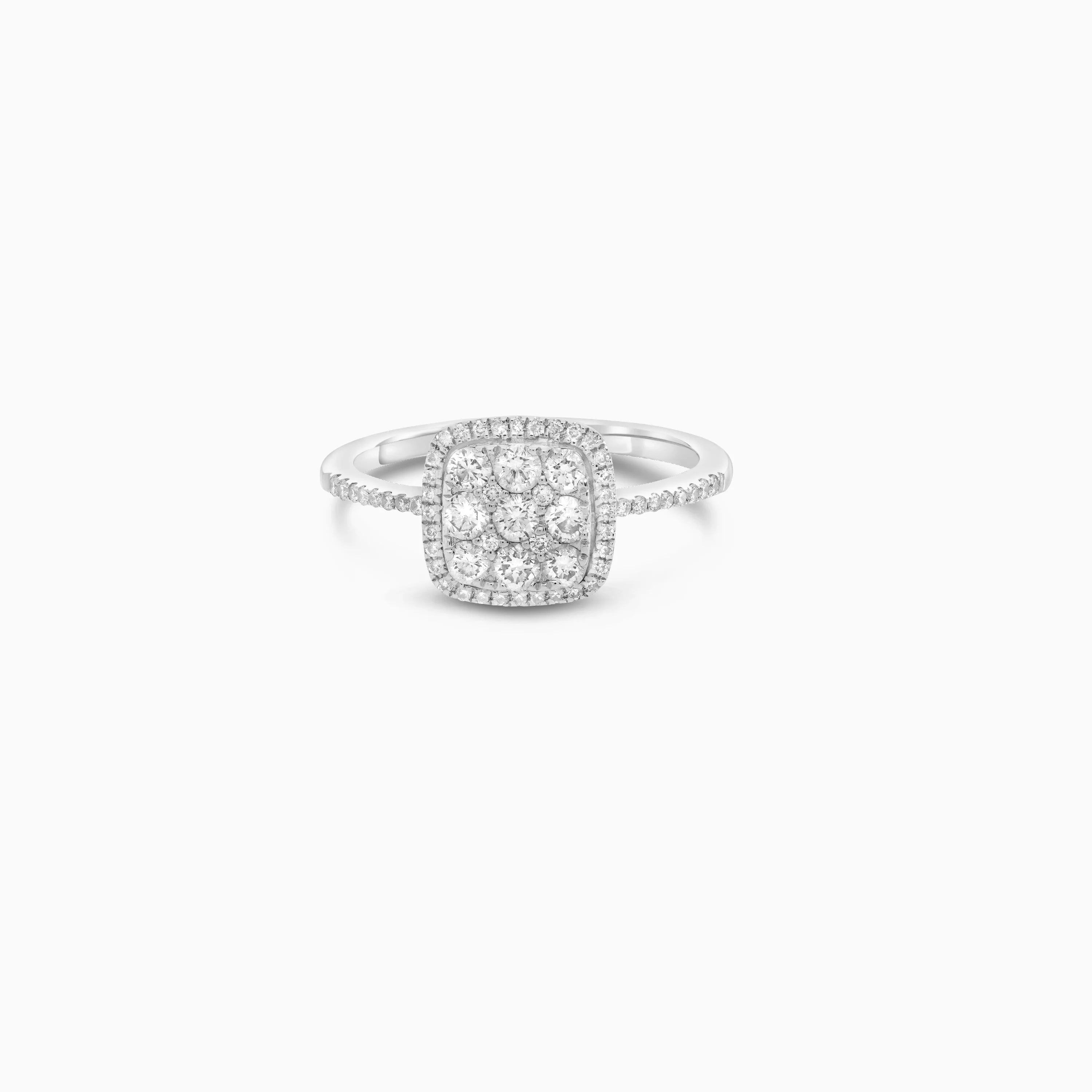 18K White Gold Square Ring with Natural Diamonds | 365 Collection - Image 3