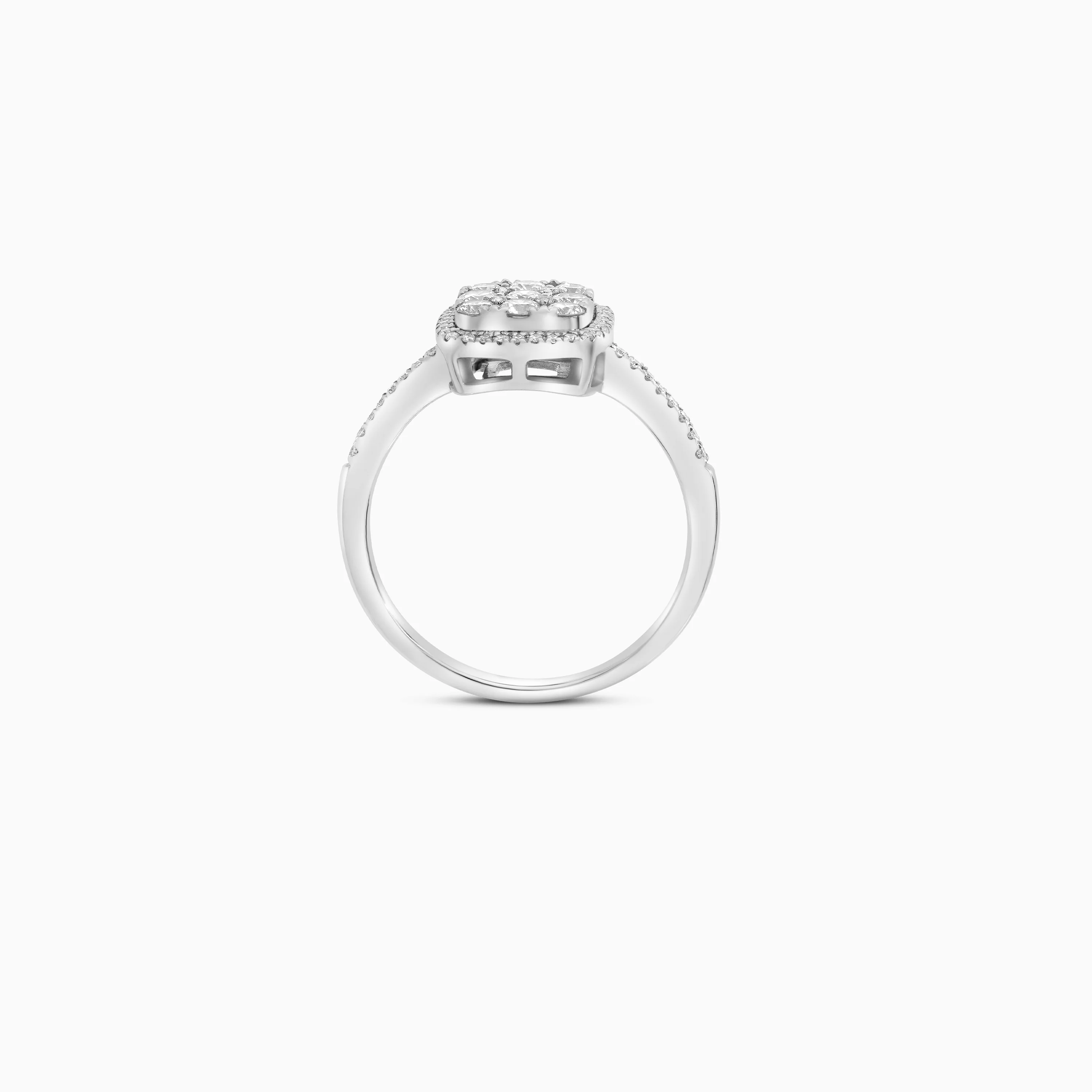18K White Gold Square Ring with Natural Diamonds | 365 Collection - Image 4