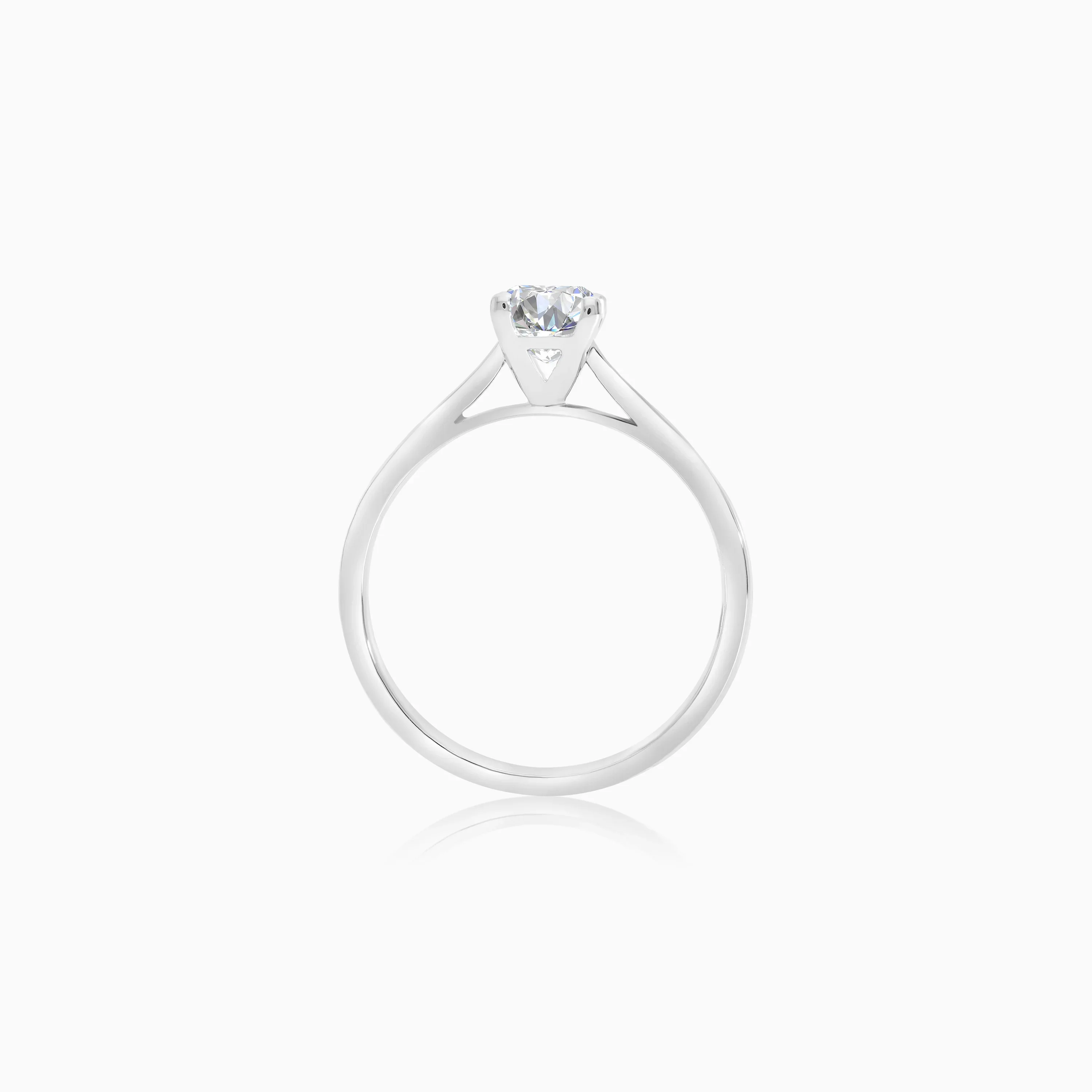 18K White Gold Ring with Square Cushion Brilliant Natural Diamond Stone | Solitaire - Image 3