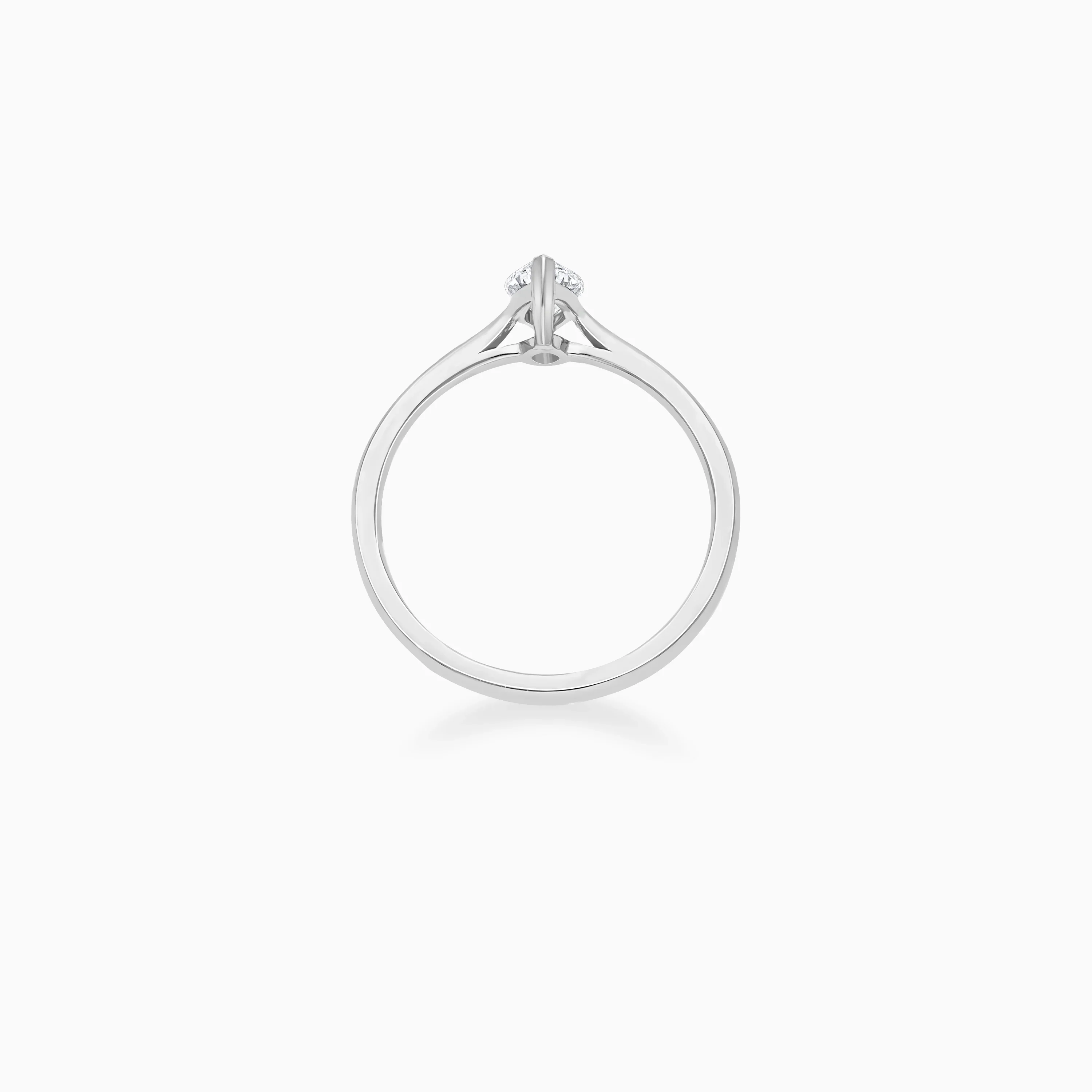 18k white gold solitaire ring with marquise cut shape diamond - Image 4