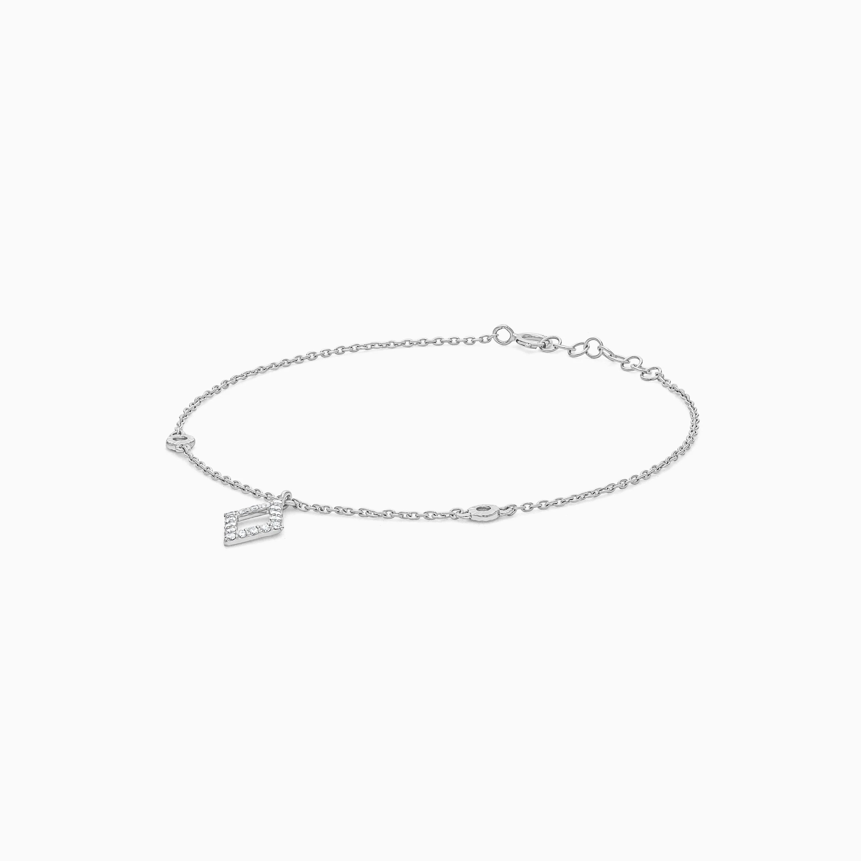 18k white gold Swirl Cuff Bracelet decorated with natural diamond stones | Dunyati collection - Image 3