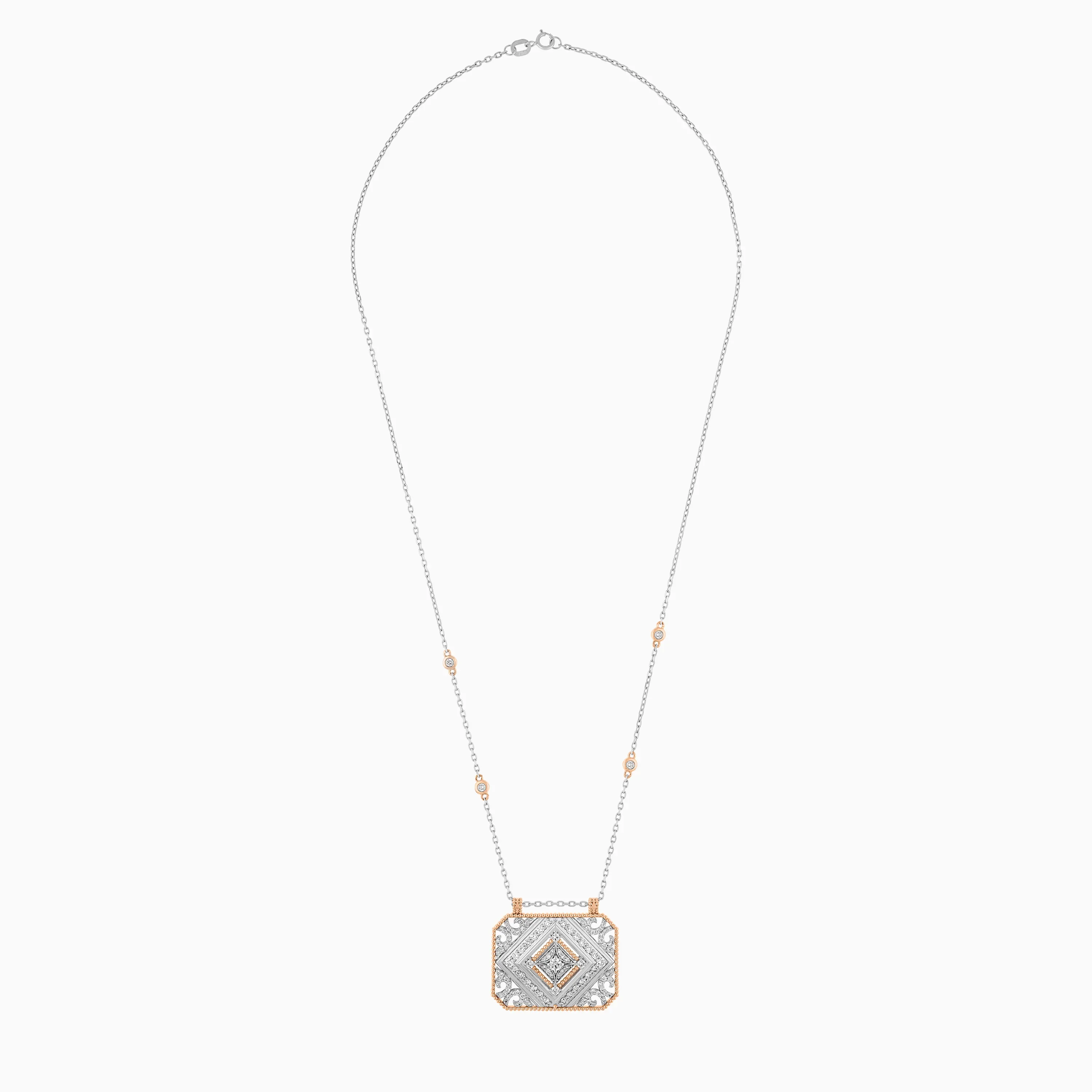 18k white & rose gold necklace decorated with natural diamonds – tablah diamond collection - Image 3