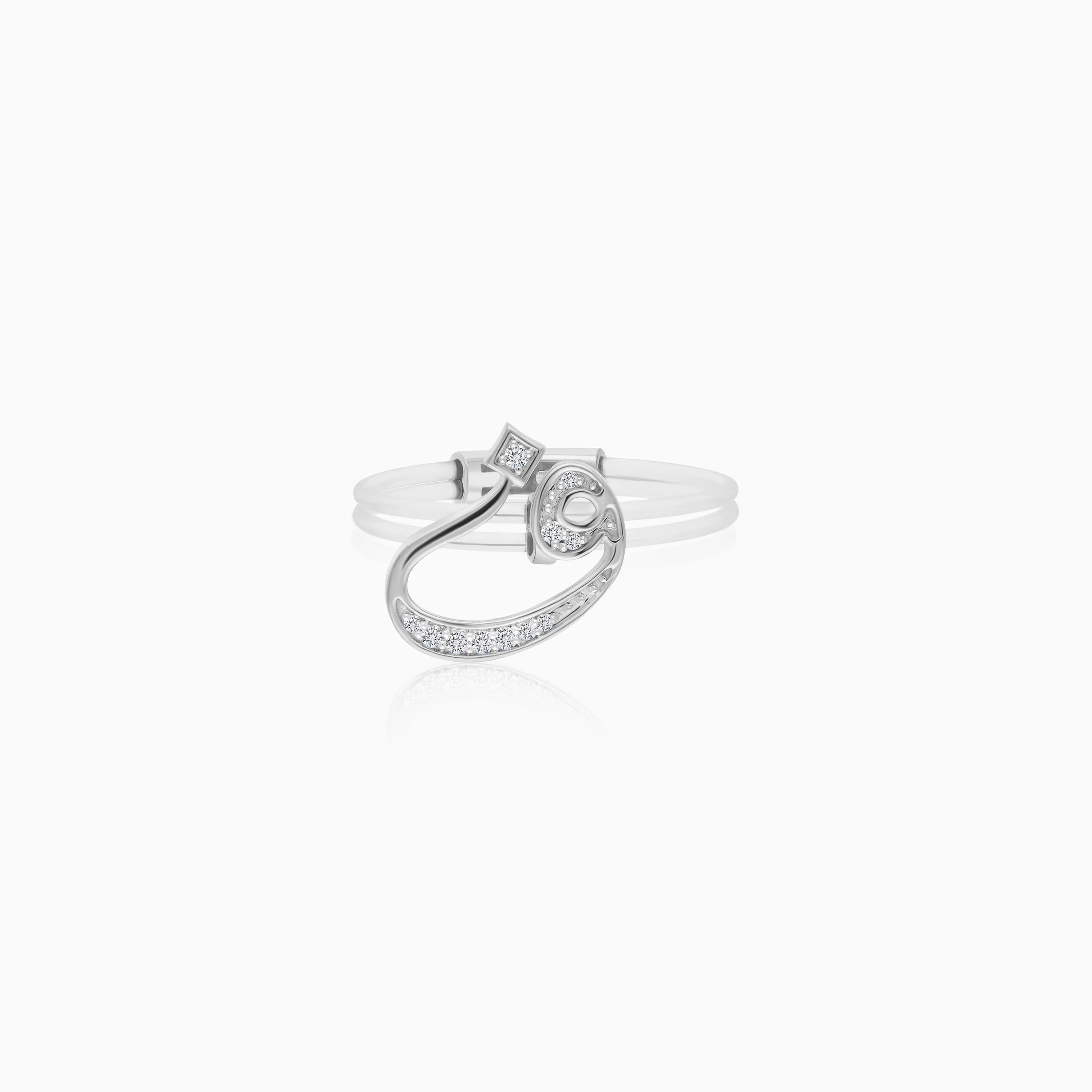 Floating Ring - Faa Letter with Natural Diamonds - Image 3