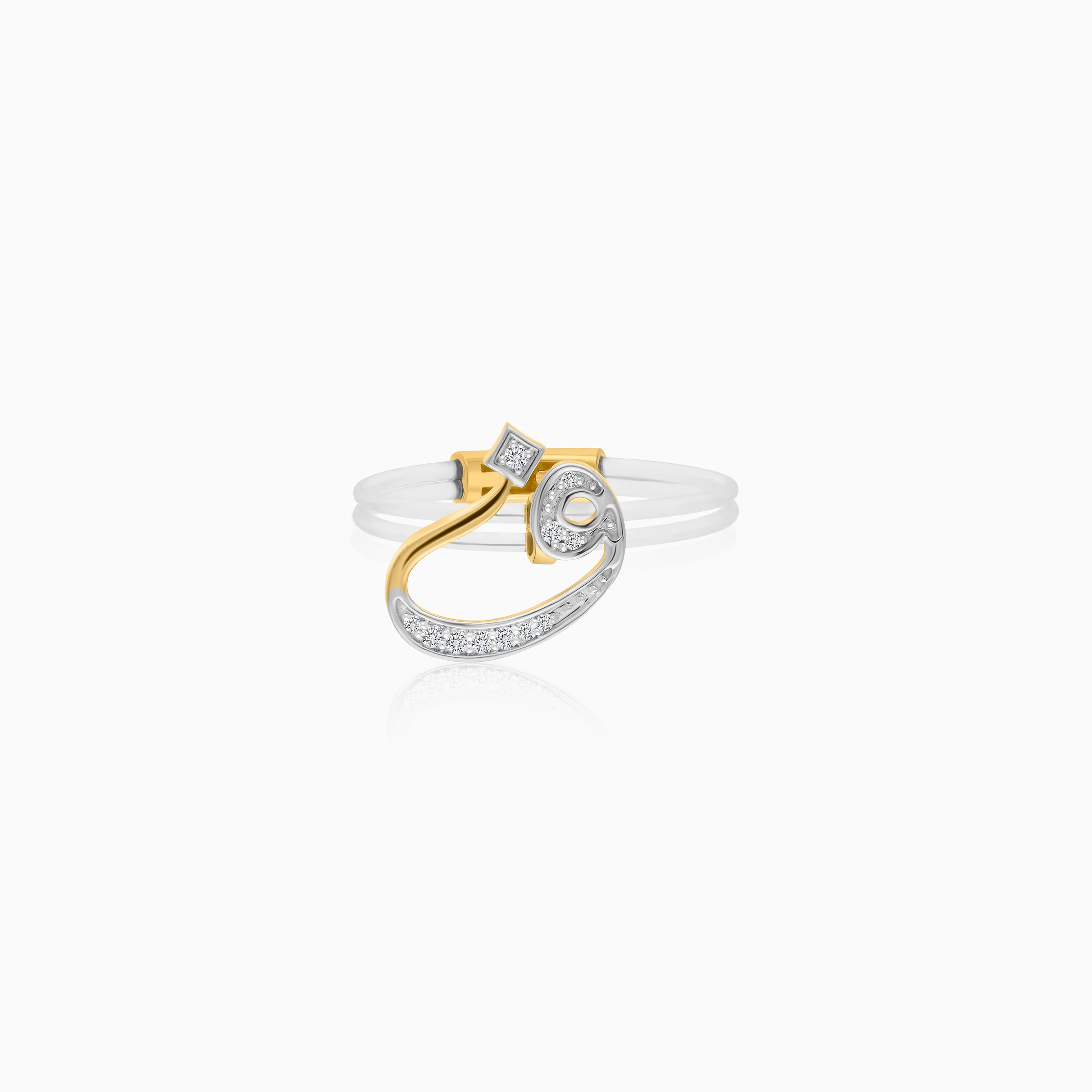 Floating Ring - Faa Letter with Natural Diamonds - Image 5
