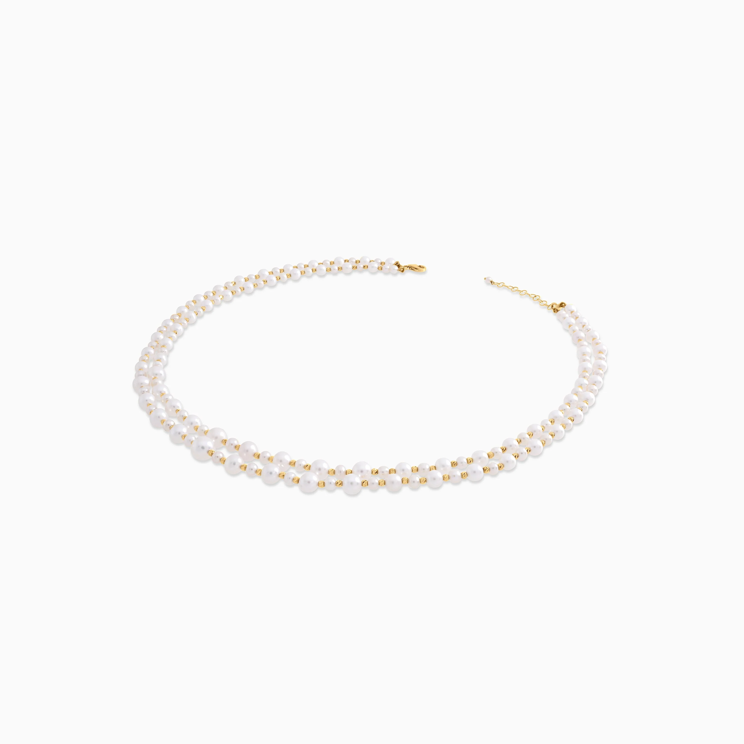 Elegant 18k Yellow Gold Two-Layer Pearl Choker | Danah Collection - Image 3