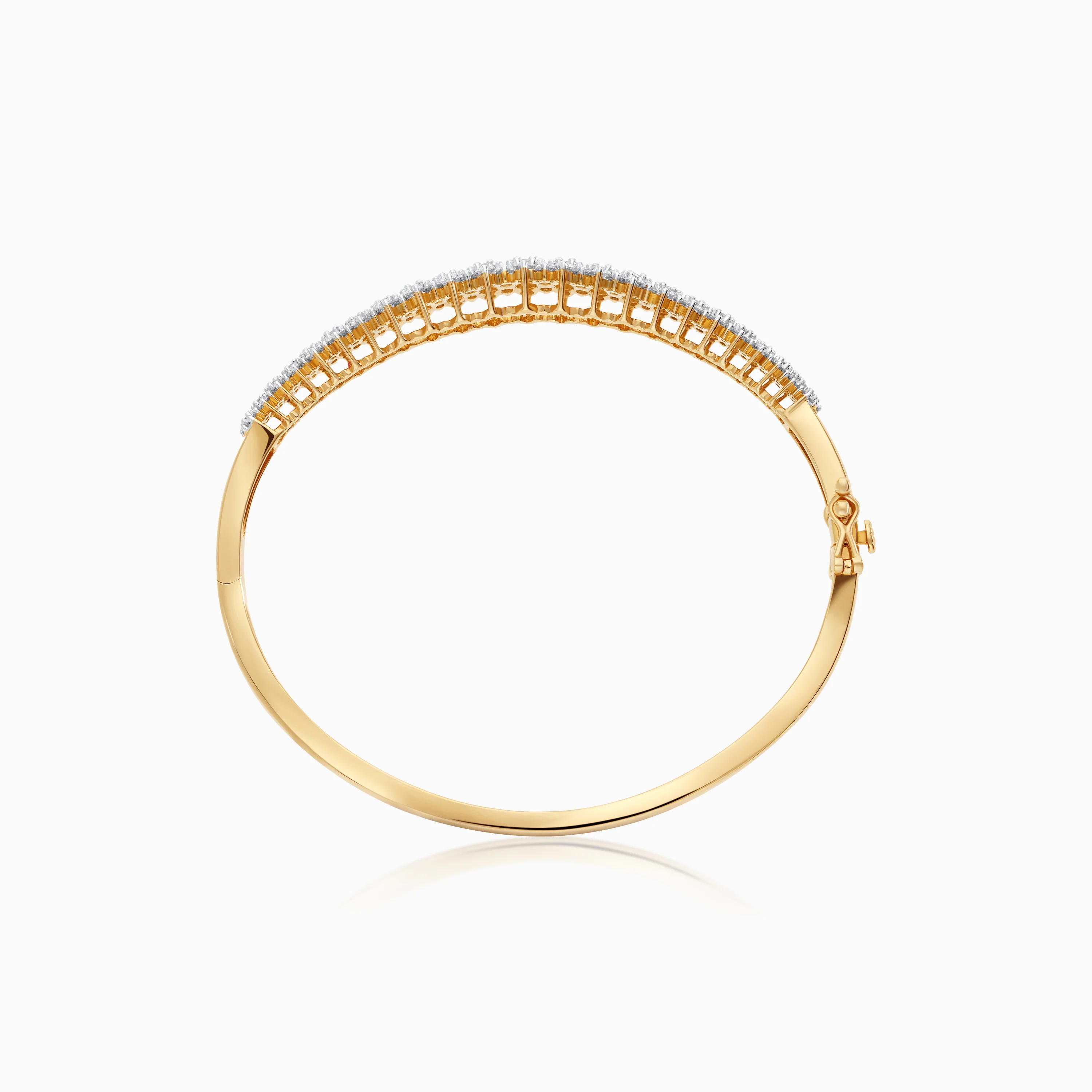 18k yellow gold bangle decorated with natural diamonds stones – from scala collection - Image 4