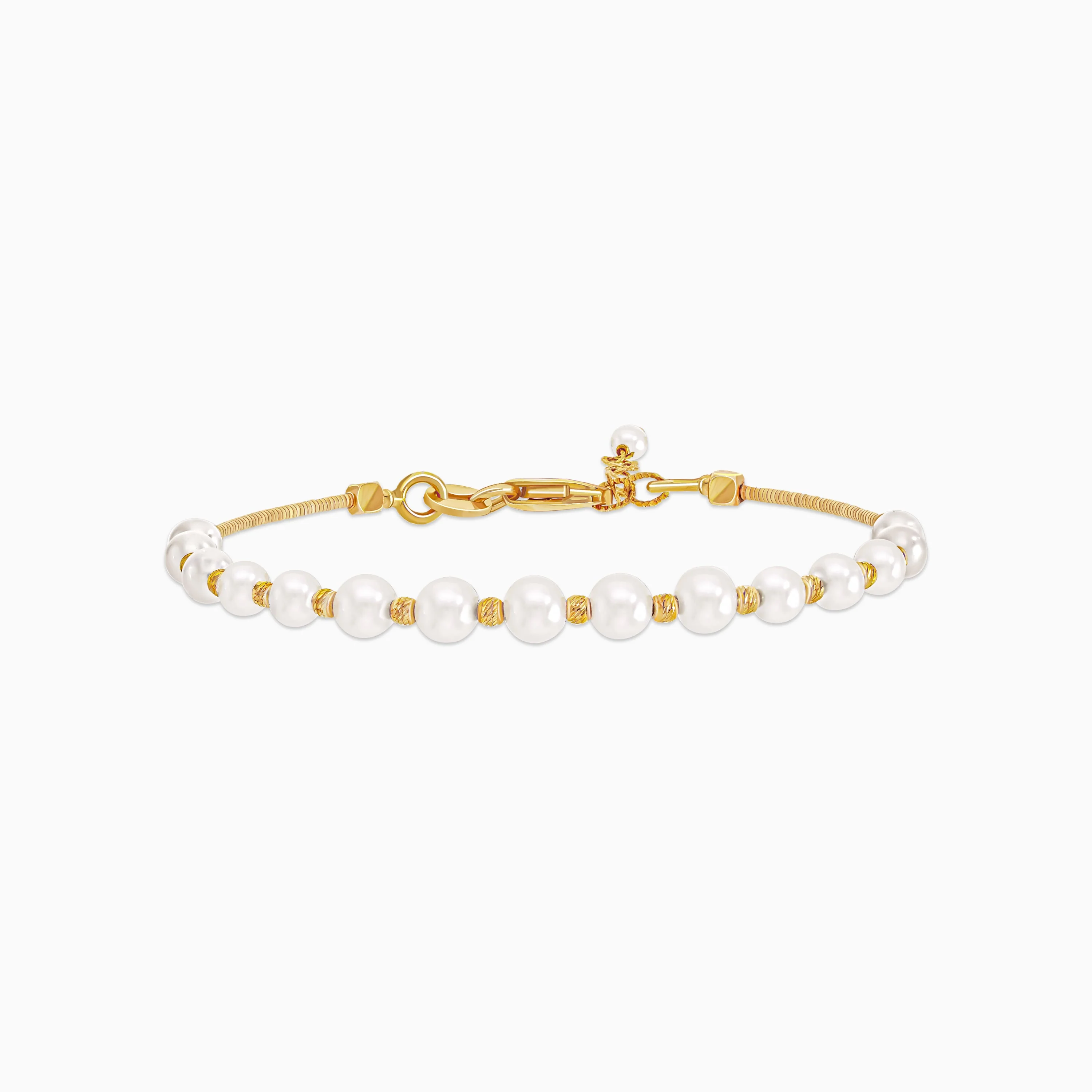 18k Yellow Gold Bracelet With White Pearls | Danah Collection - Image 3