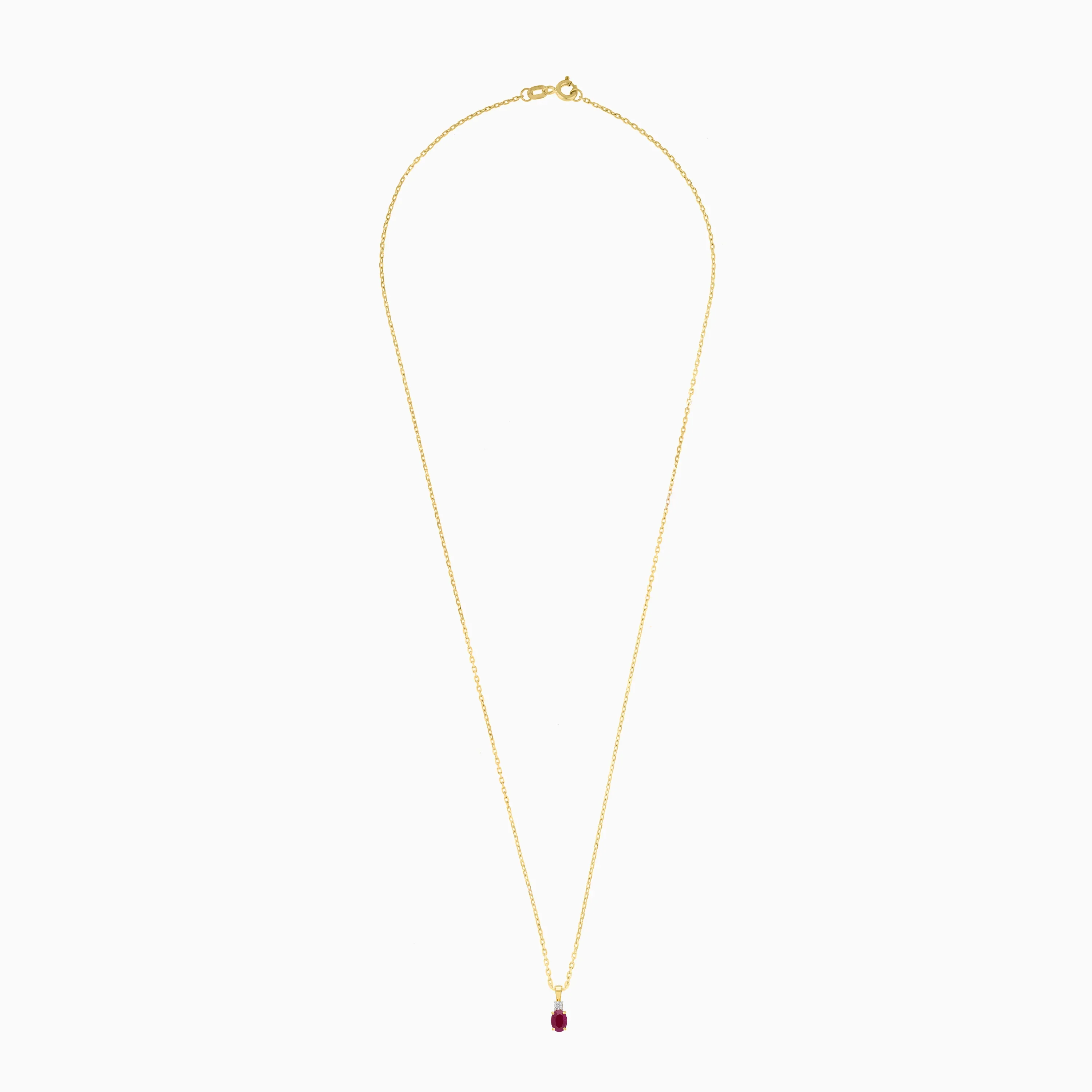 18k yellow gold Chain with natural diamond and ruby stones Pendant From the Colour Classic Collection - Image 2