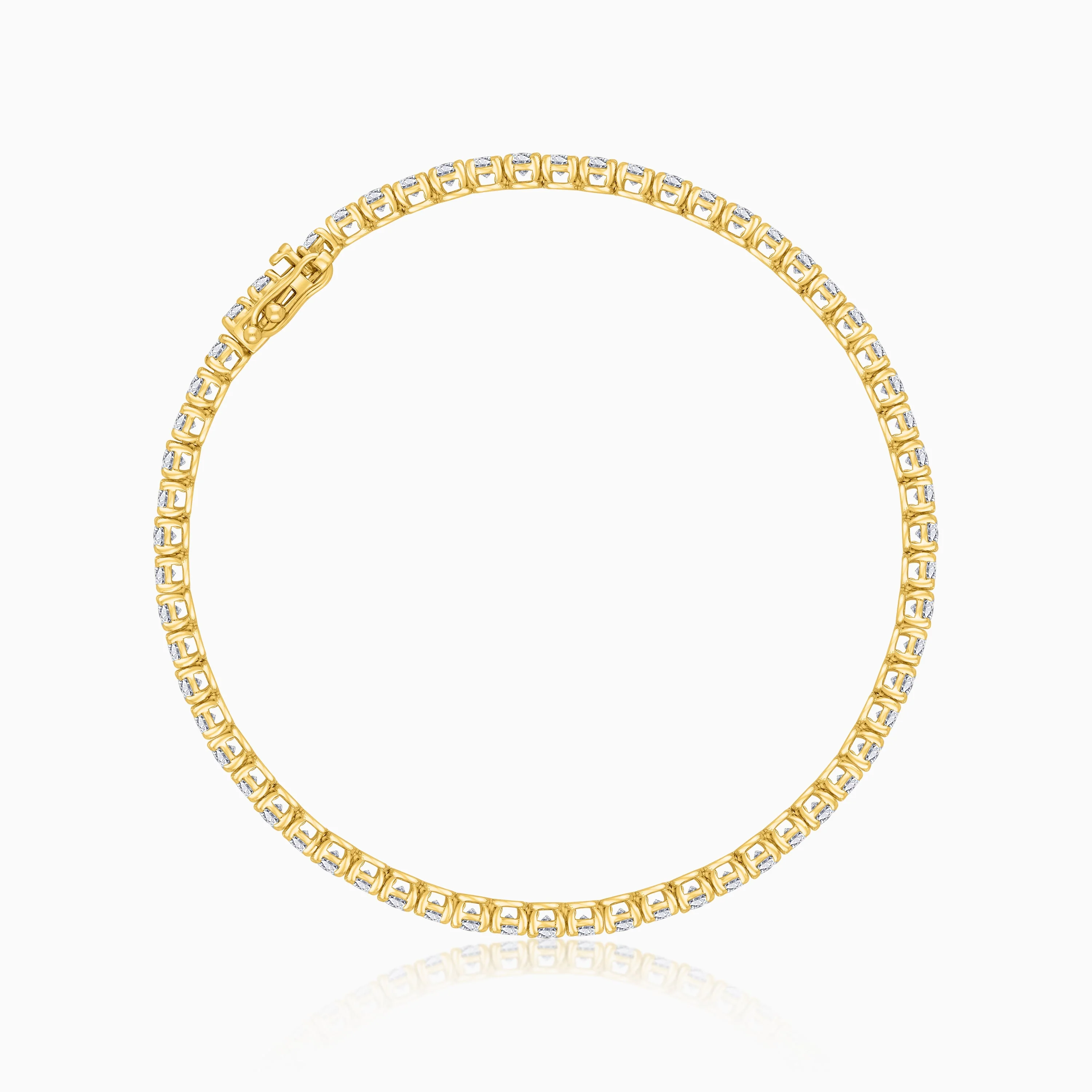 18K Yellow Gold Natural Diamond Tennis Bracelet – 5.0 Carat - Image 3