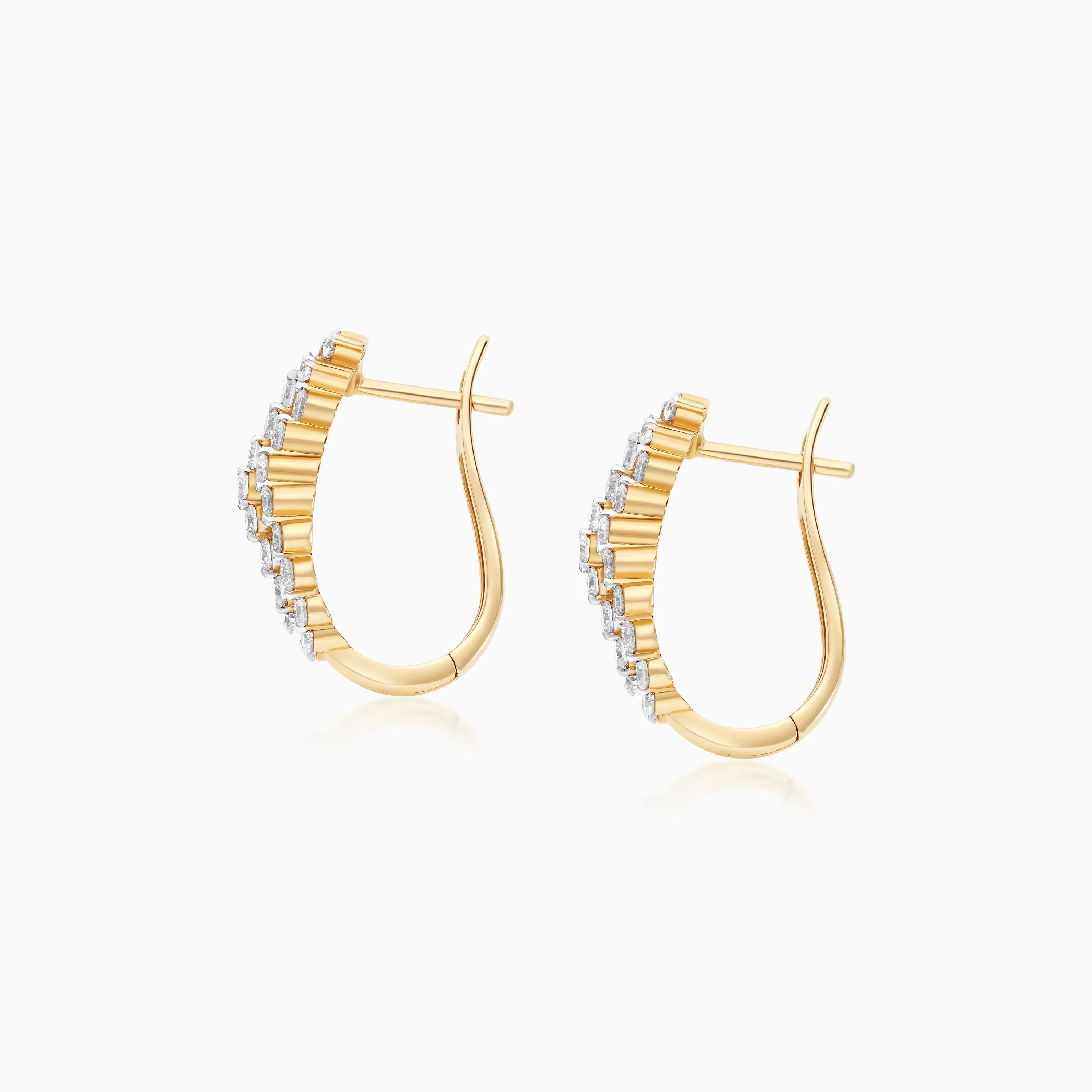18k Yellow Gold Diamond Earrings – Scala - Image 2