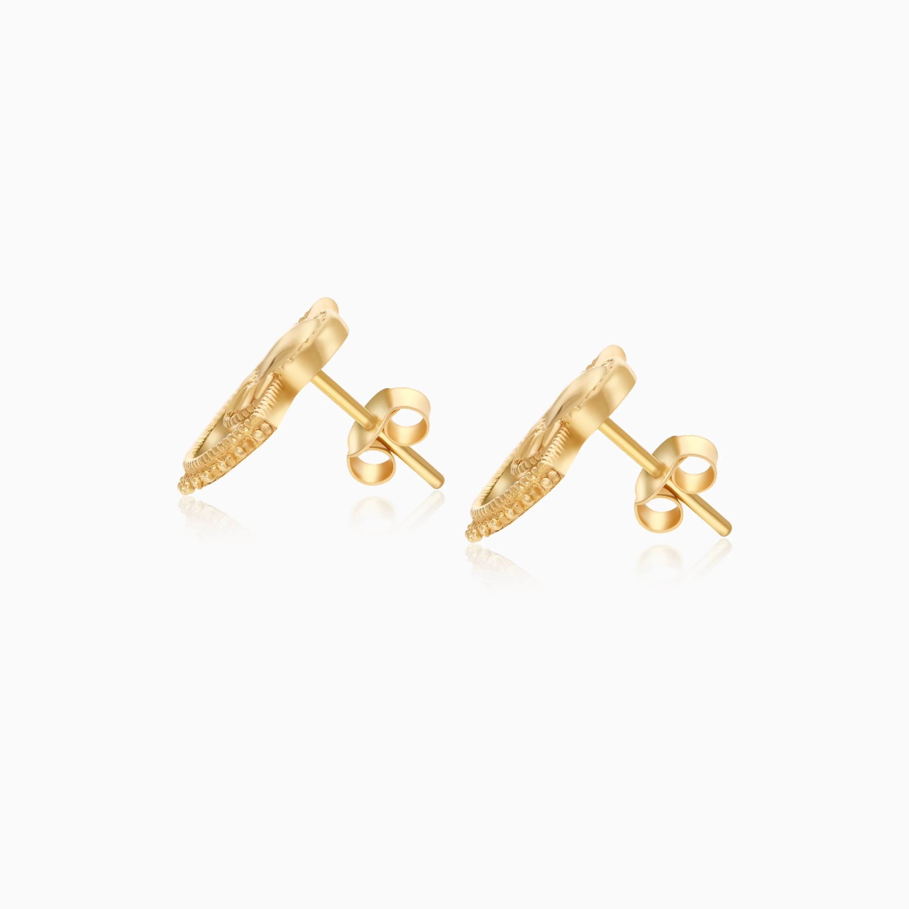 18K Yellow Gold Earrings with Malachite Stones from the Shnaf Collection - Image 4