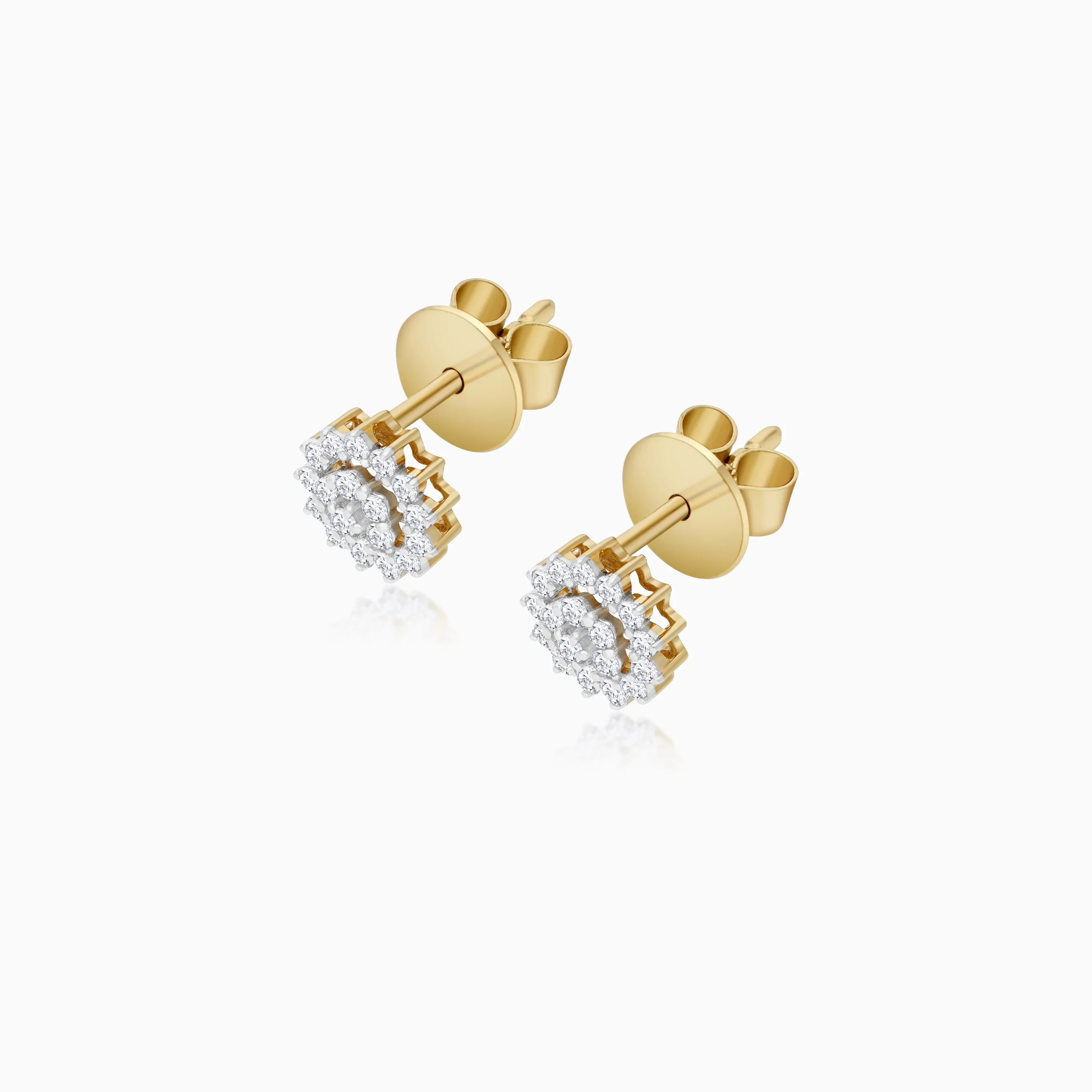 18K Yellow Gold Earrings Adorned with Natural Diamonds from the Scala Collection - Image 3